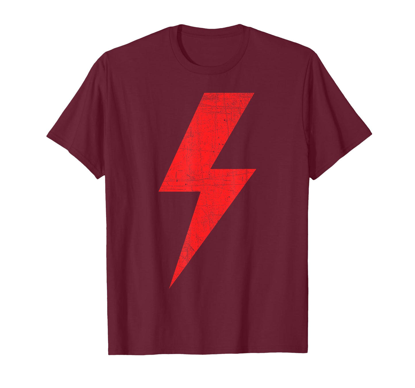 Bolt of Lightning Thunderbolt RED Front Back Team T-Shirt