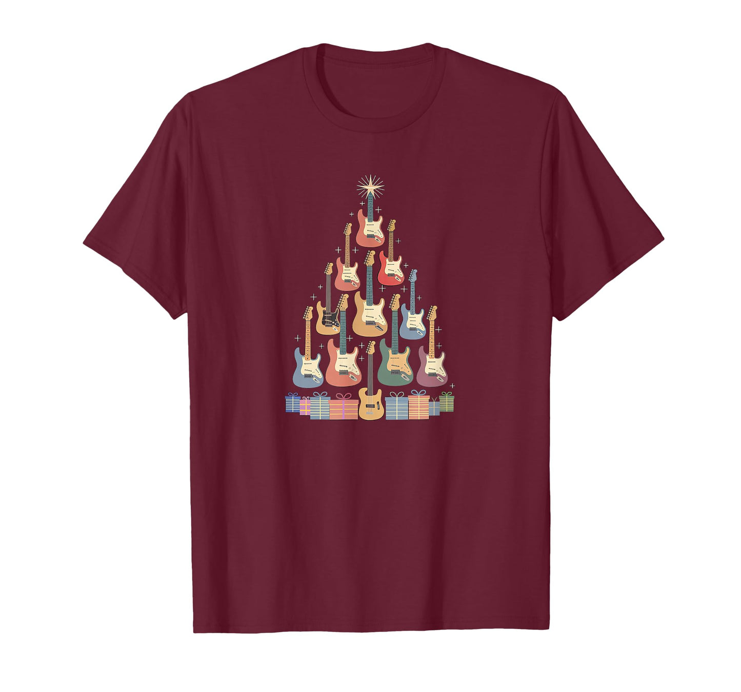 Christmas Guitar Christmastree Tree Made Out of Guitars T-Shirt