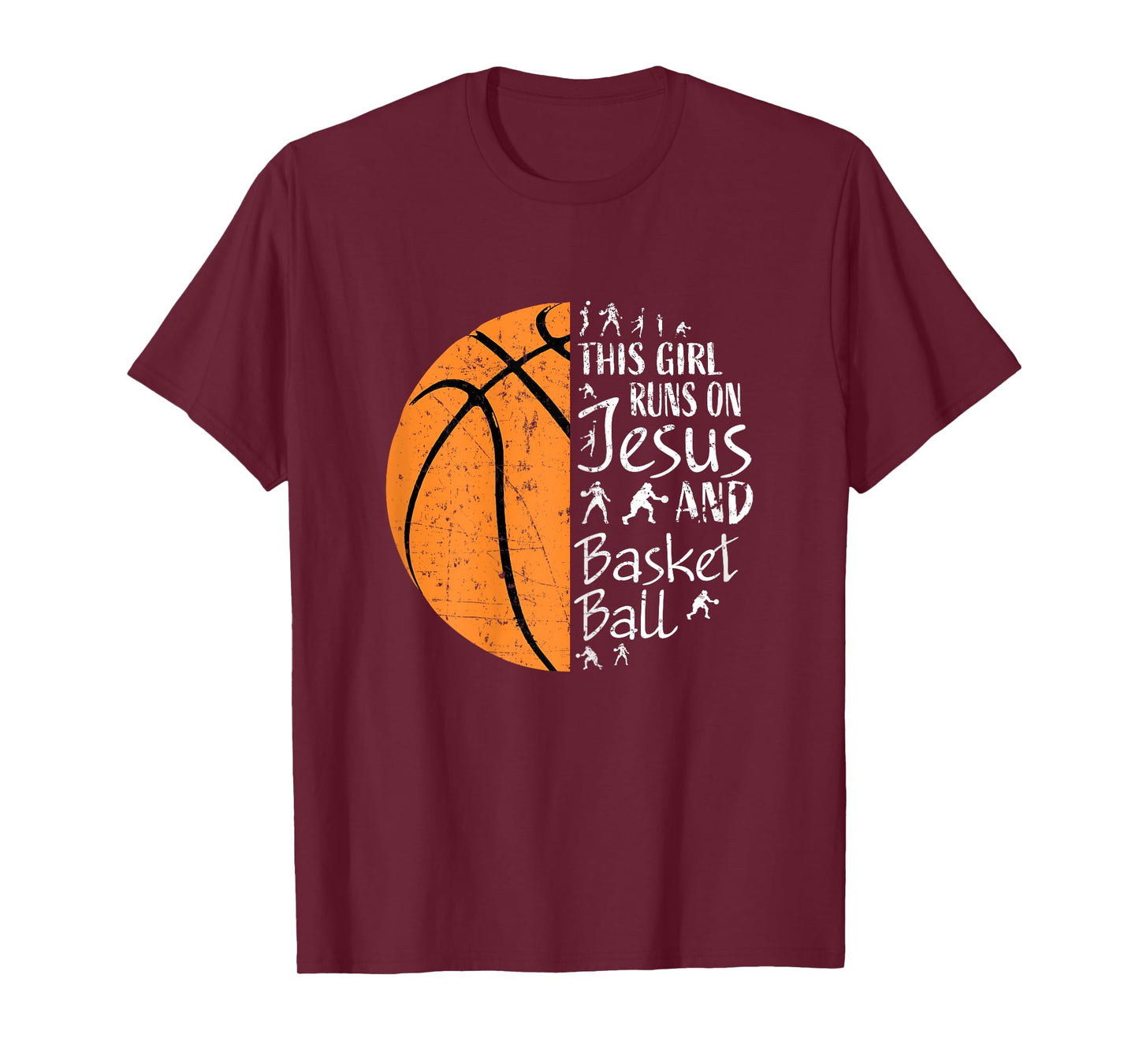 This Girl Runs On Jesus And Basketball Christian Gift T-Shirt