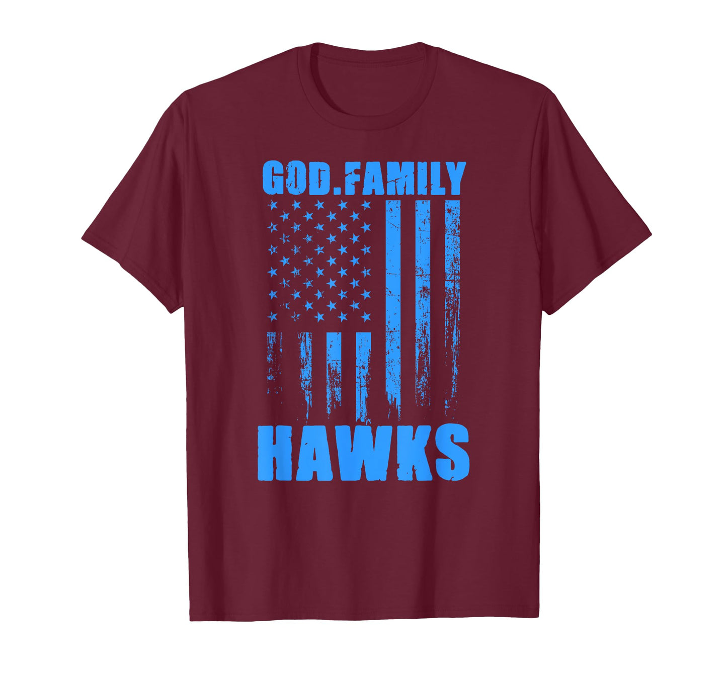 Hanover Hawks God. Family. Vintage USA Flag T-Shirt