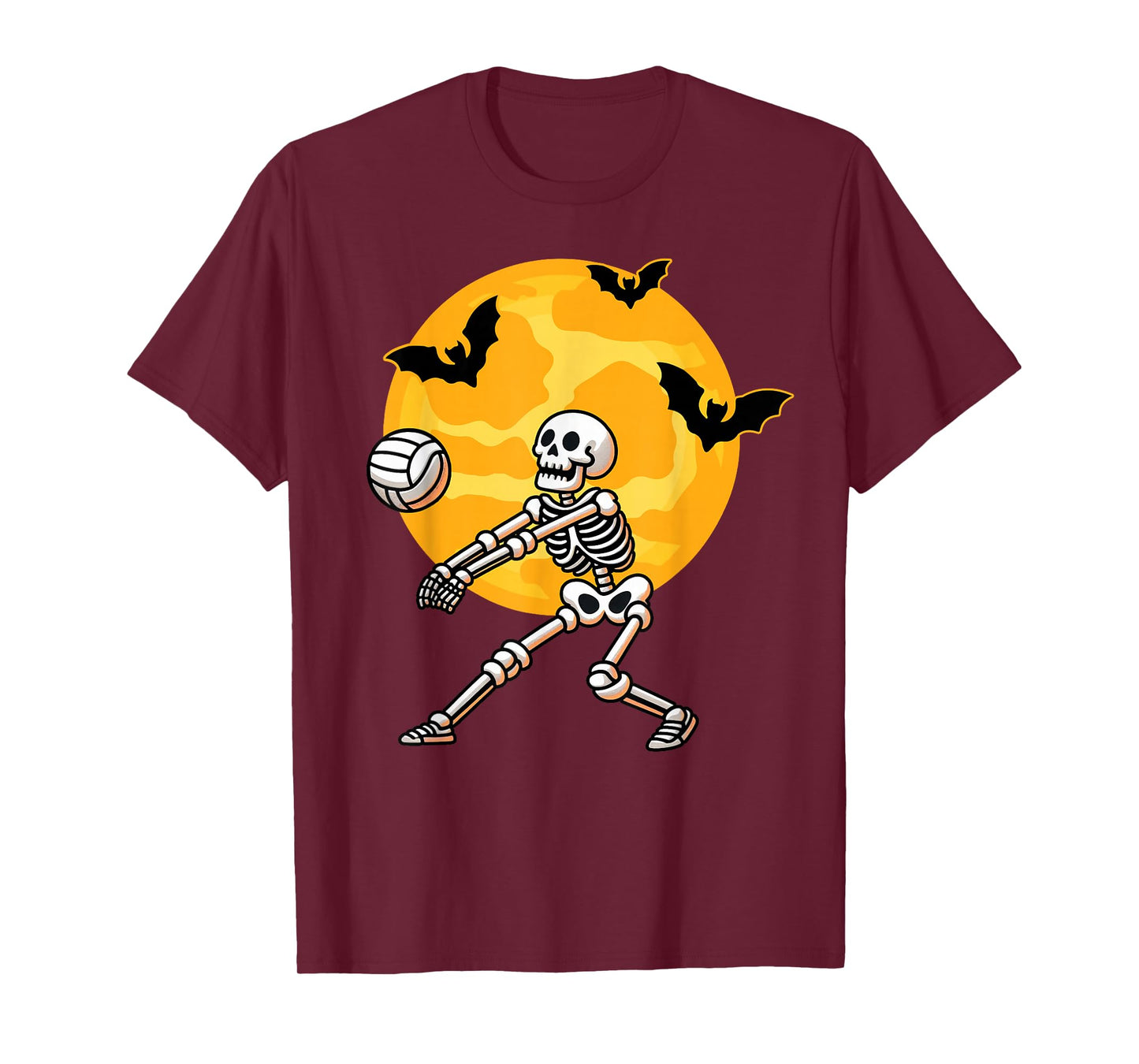 Volleyball Skeleton Halloween Men Boys Volleyball Player T-Shirt