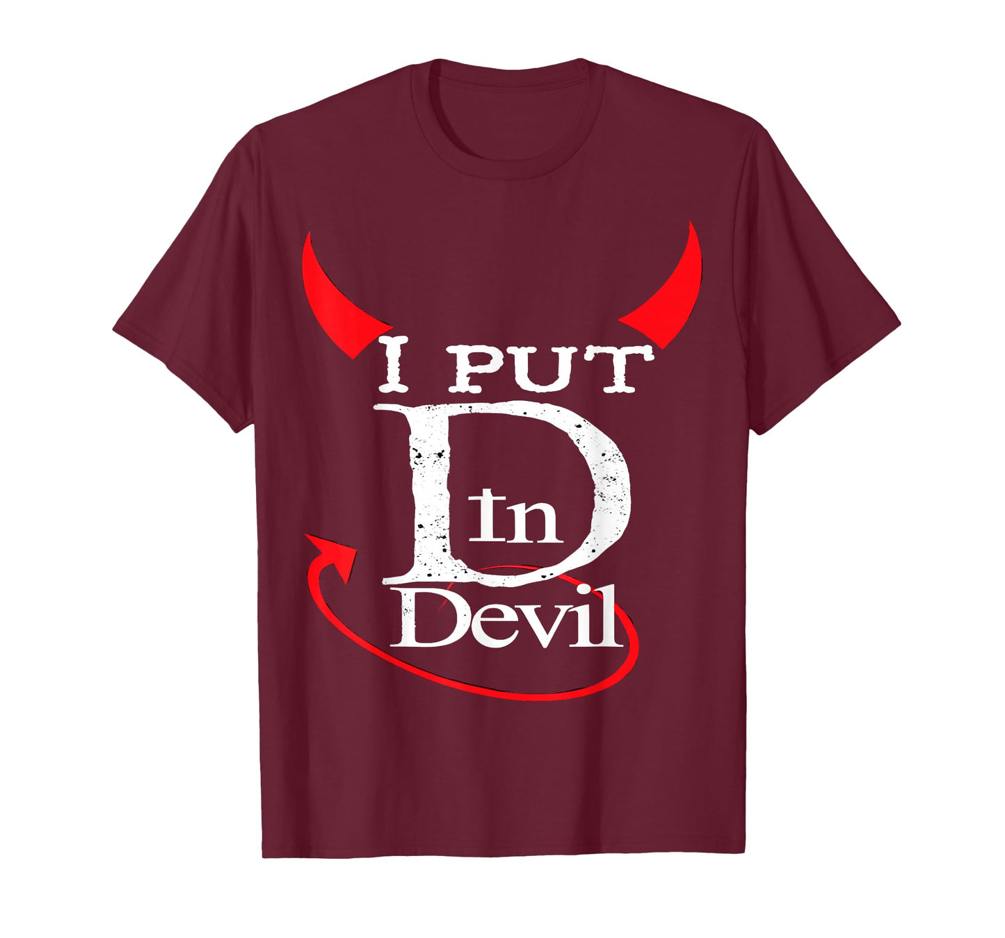 I Put D In Devil Funny Halloween Matching Couple Costume T-Shirt