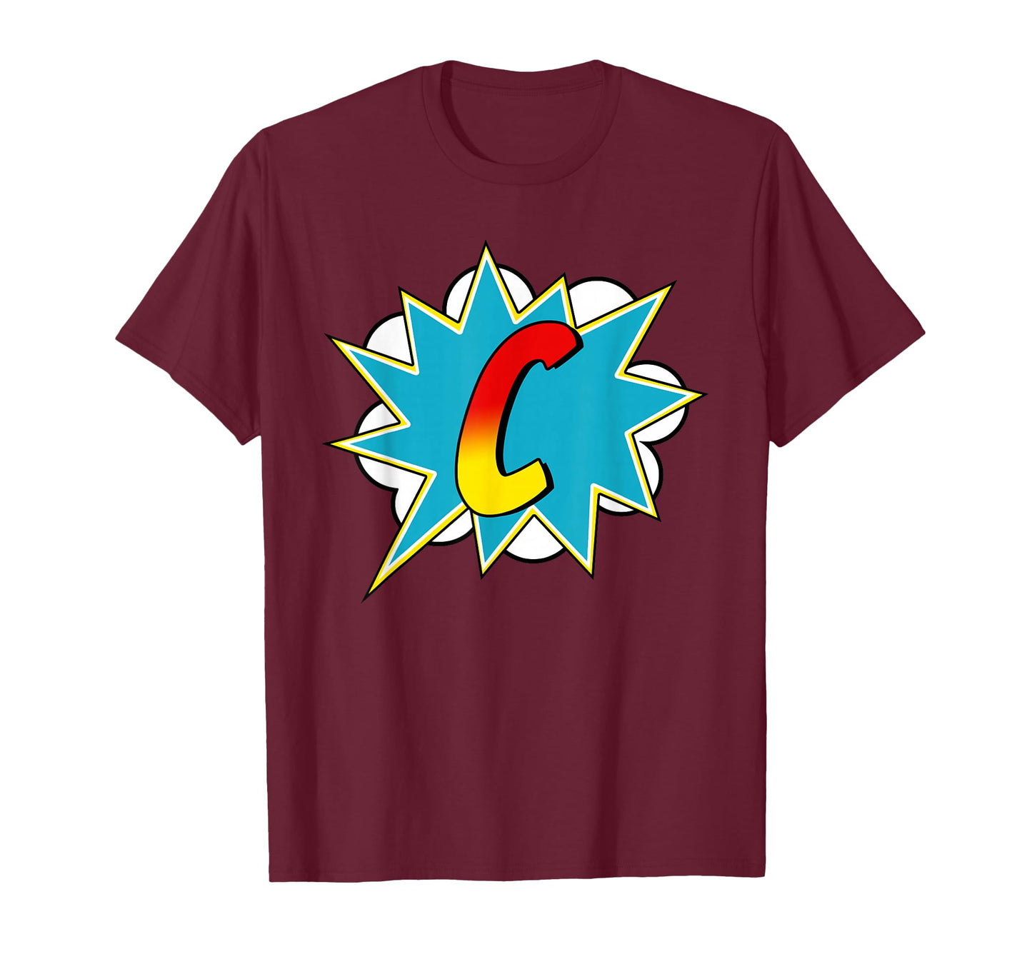 Letter C Superhero Name Comic Letter Retro Costume T-Shirt