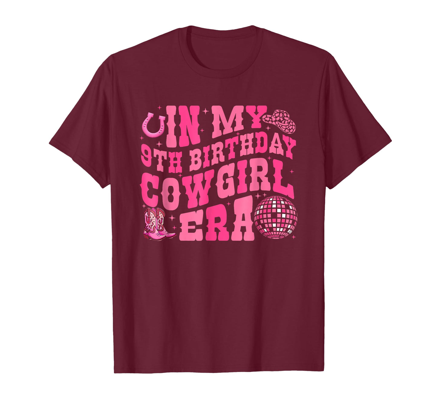 In My 9 Year Old Cowgirl Era 9th Birthday Rodeo Cowgirl T-Shirt