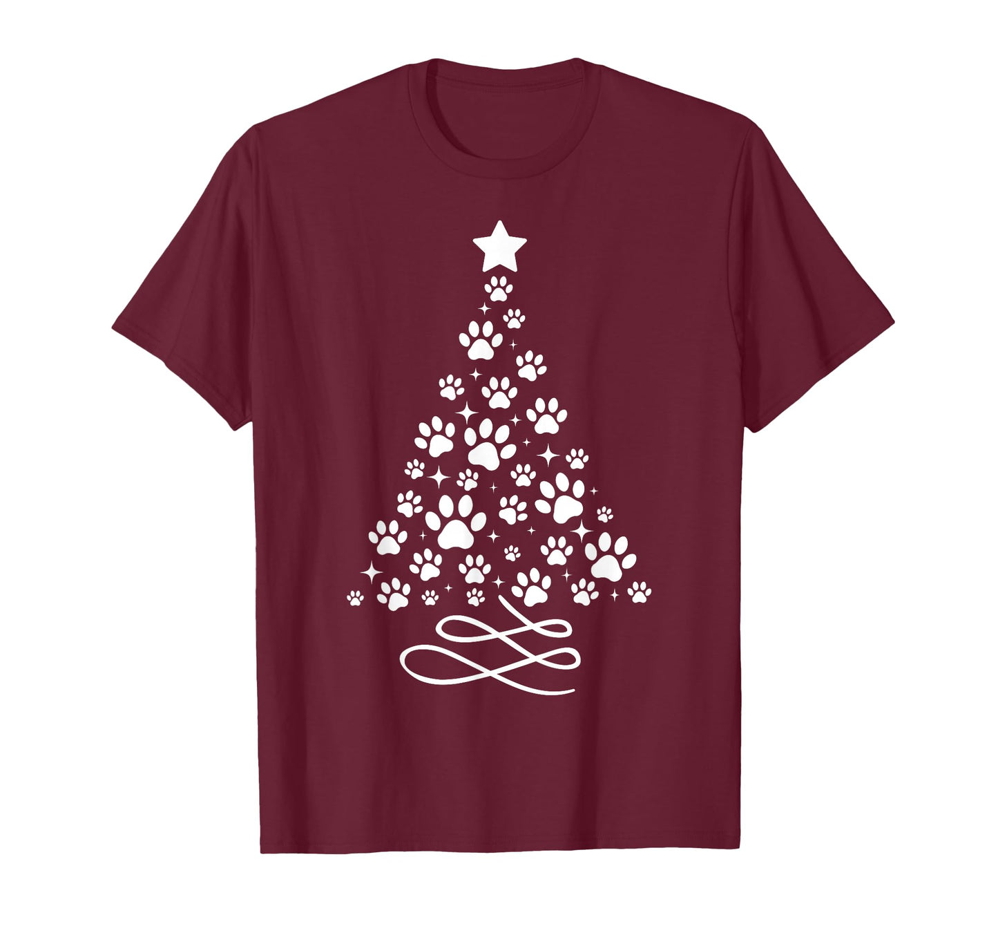 Dog Paw Christmas Tree Pajamas Holiday Dog Family Xmas T-Shirt