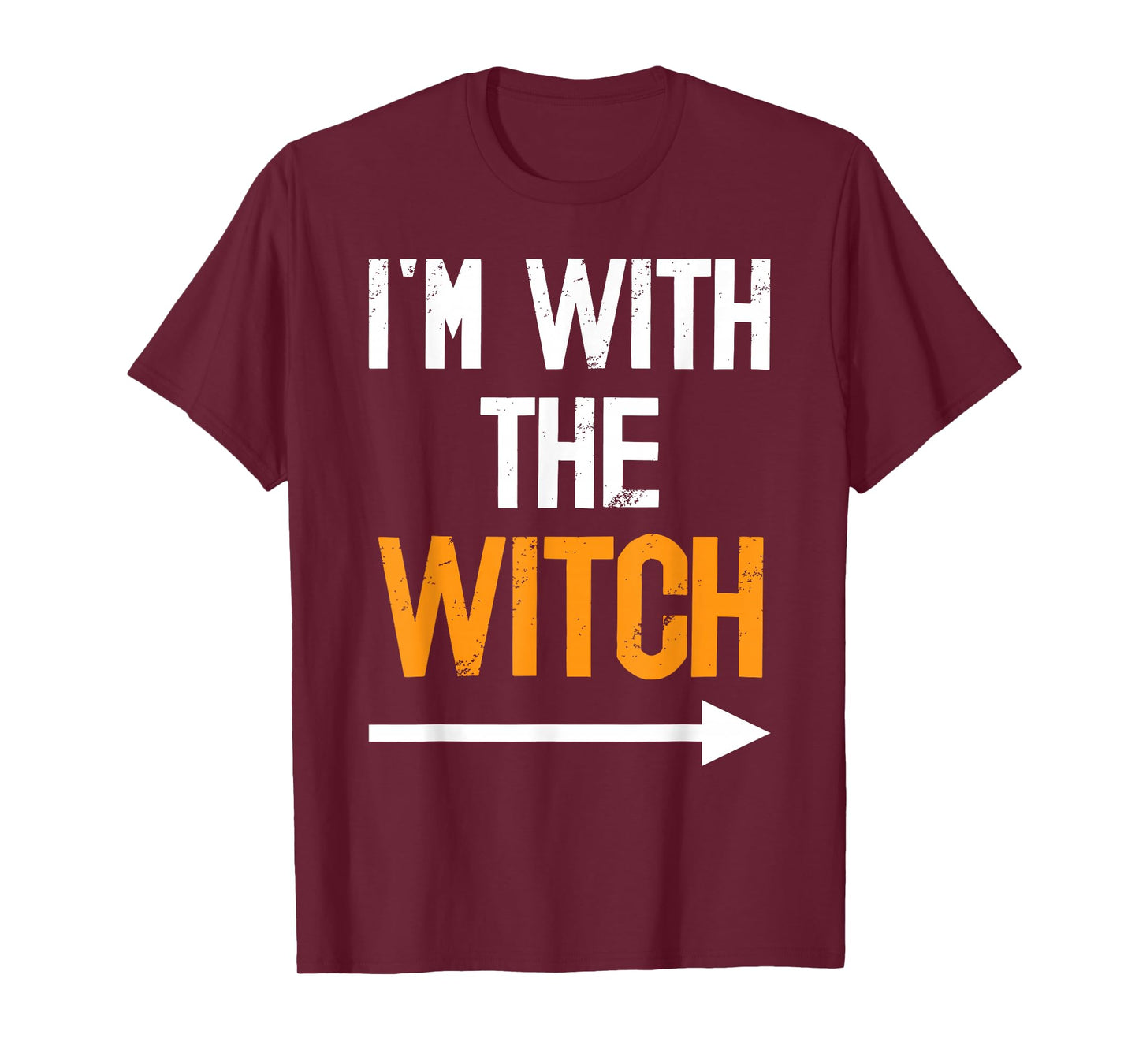 I’m With The Witch Halloween Couples Costume Autumn Party T-Shirt