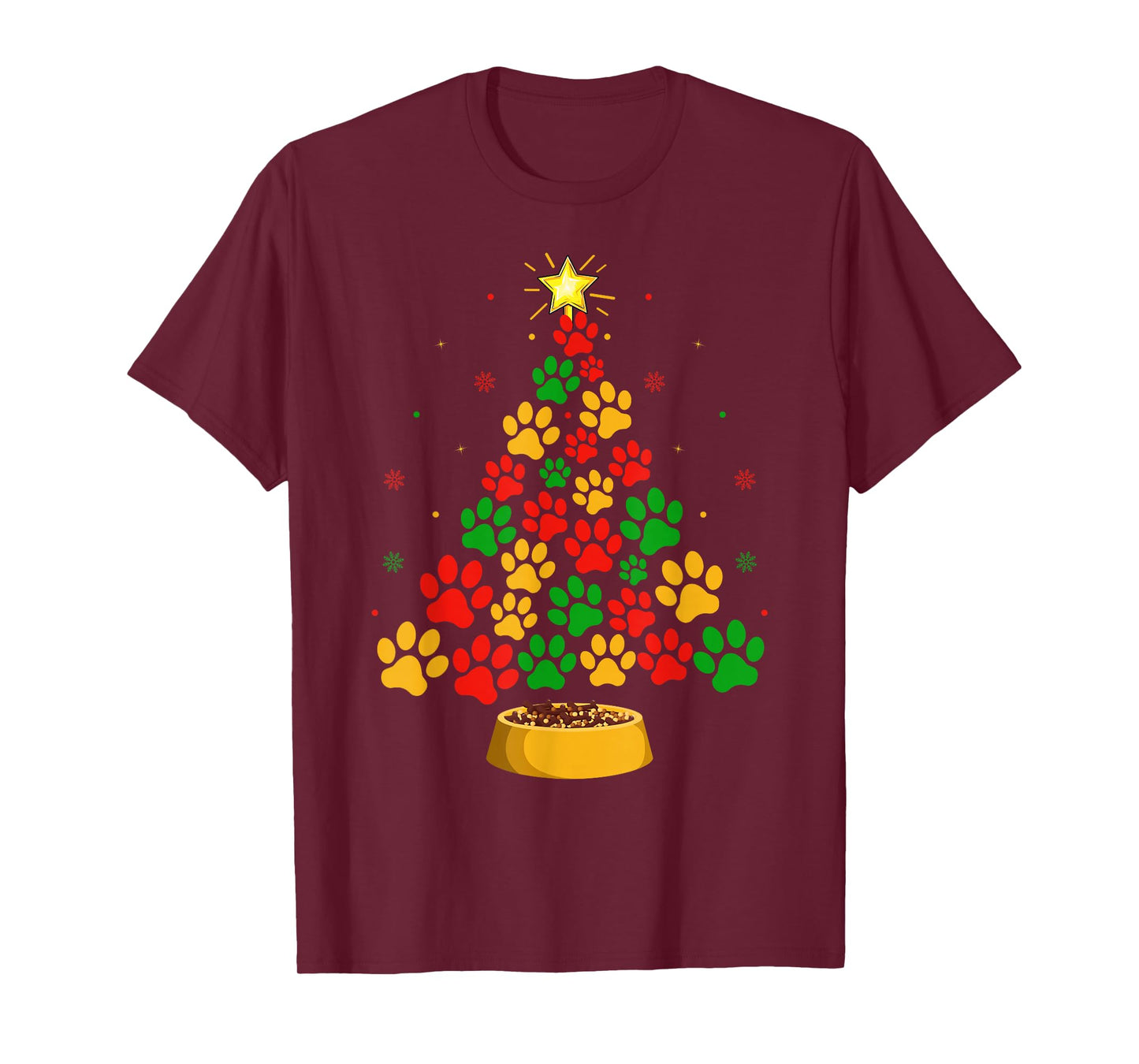 Dog Paw Christmas Tree Holiday Puppy Dog Family Xmas Pajamas T-Shirt