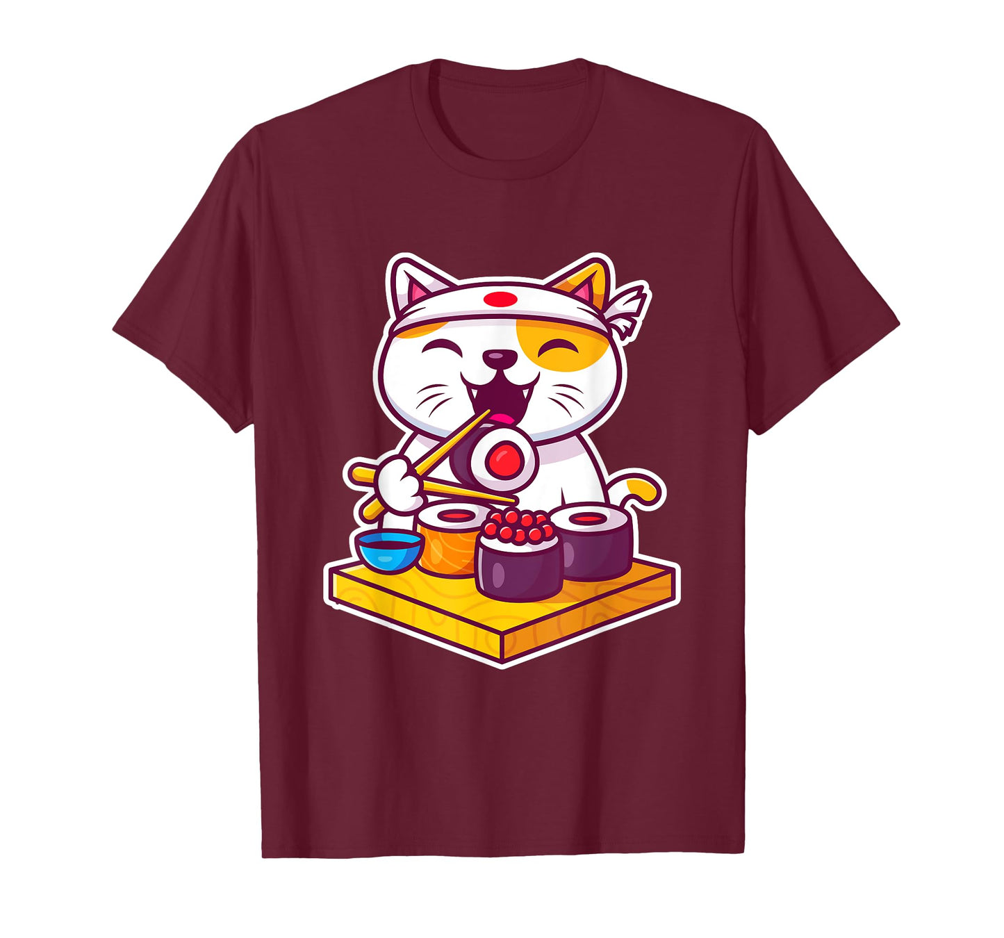 Funny Cool Sushi Cat New Look Outfit Illustration Graphic Men Women Kids T-Shirt
