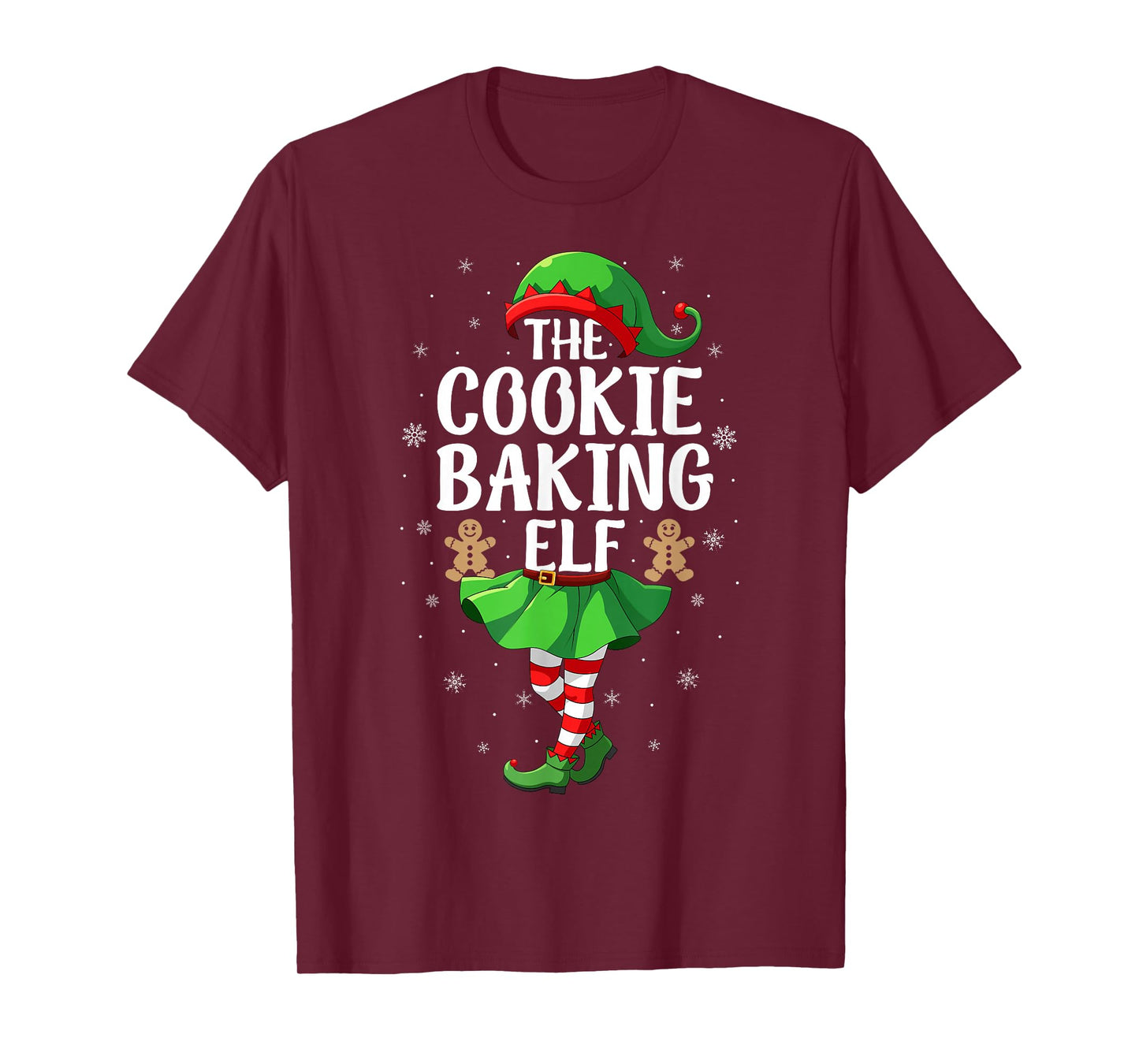 Cookie Baking Elf Christmas Girl Women Elf Squad Xmas Family T-Shirt