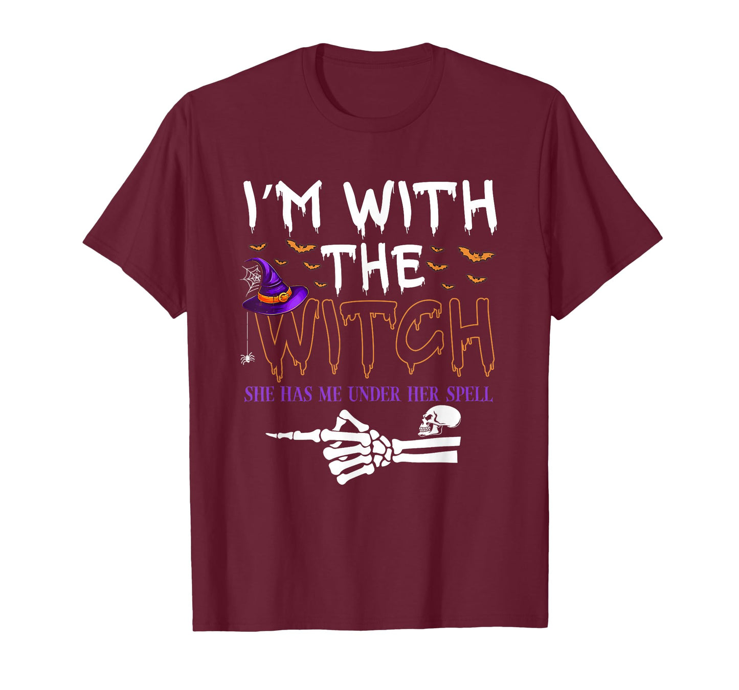 I'm with The Witch Funny Halloween Couple Costume Party T-Shirt