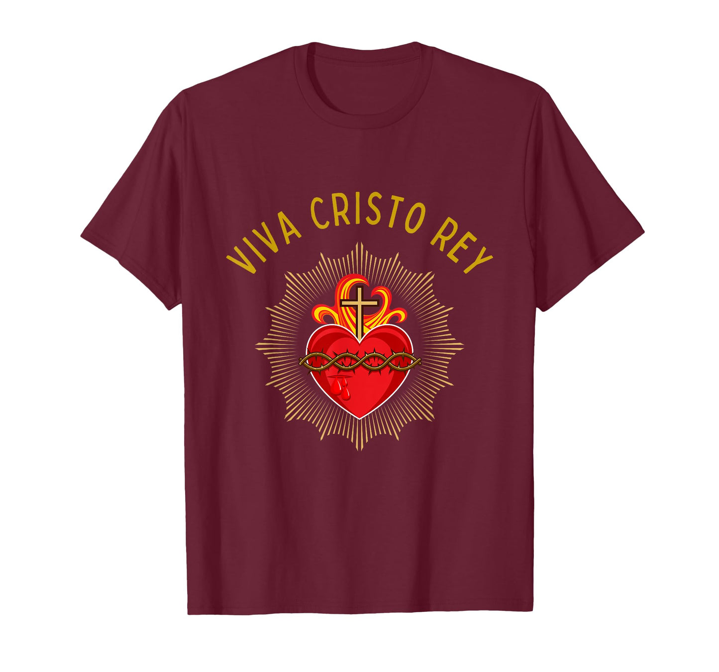Roman Catholic Sacred Heart Viva Cristo Rey T-Shirt