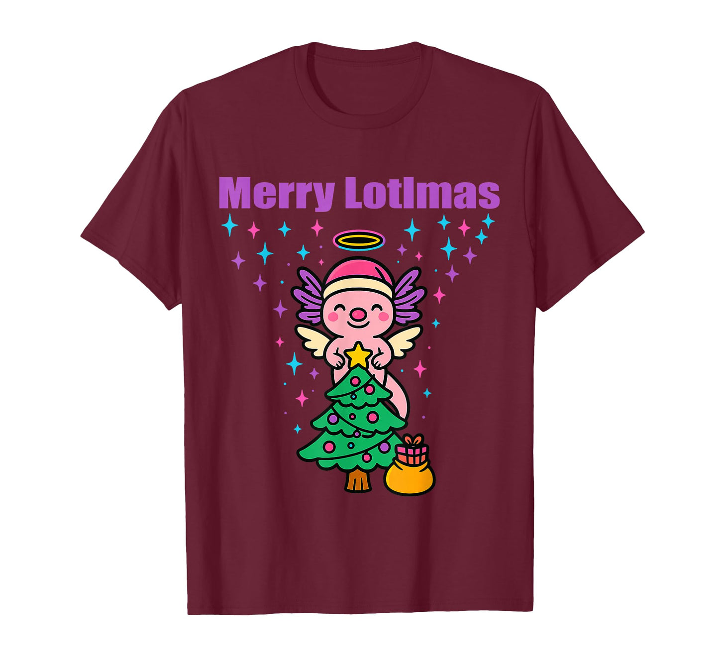 Funny Christmas Axolotl Angel Festive Holiday T-Shirt