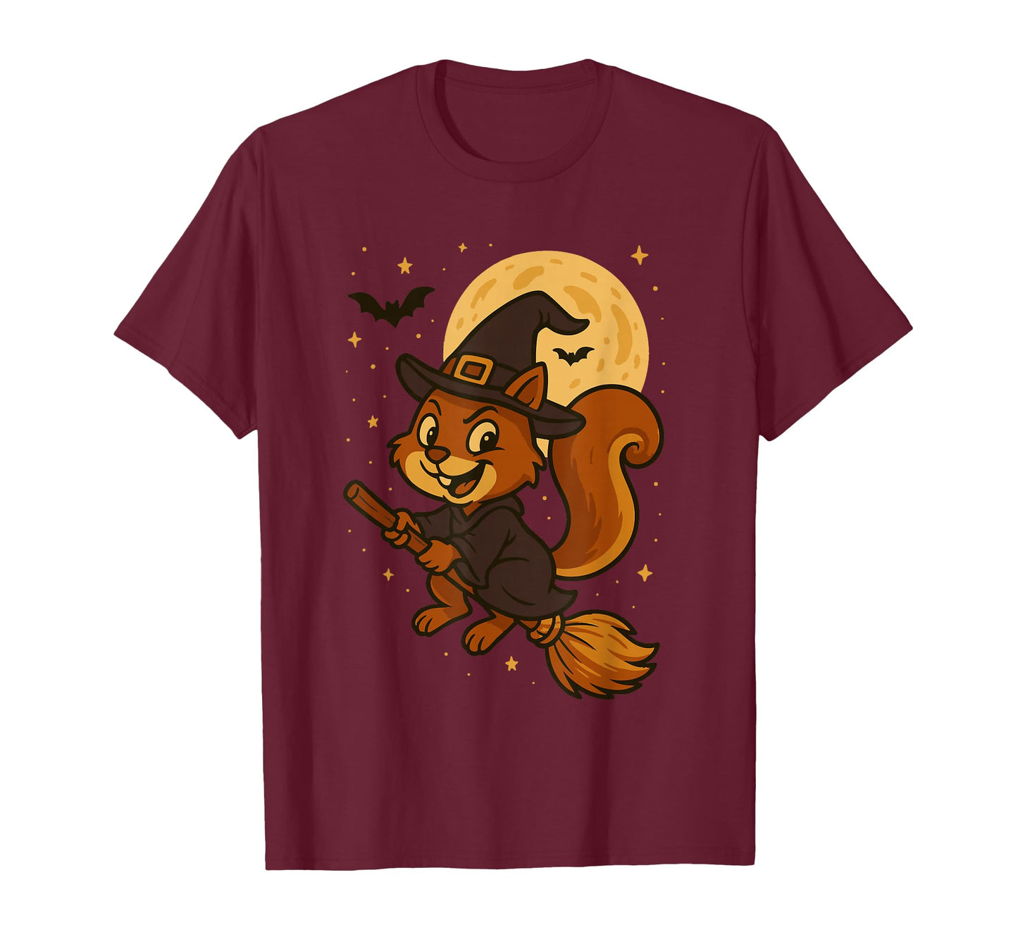 Witchy Squirrel - Halloween Moon Flight T-Shirt