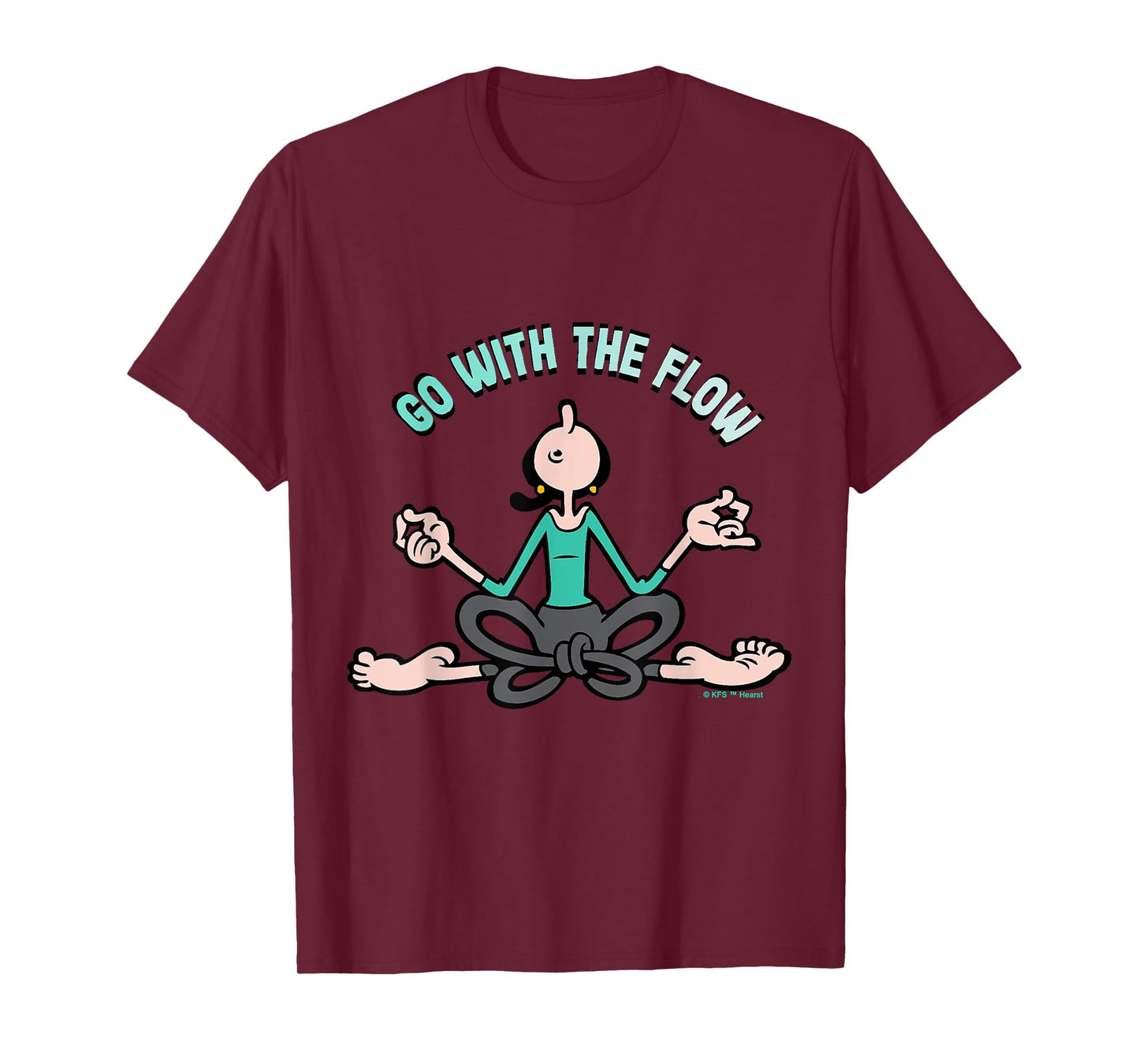 Olive Oyl "Go with the Flow" Yoga for Humanity Day T-Shirt