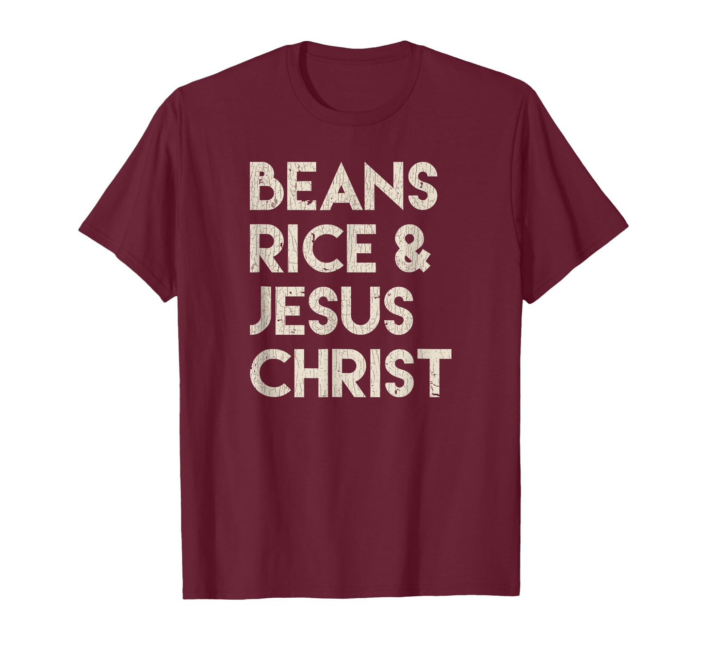 Vintage Retro Beans Rice & Jesus Christ T-Shirt