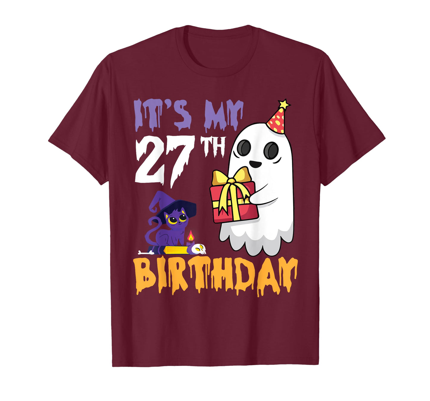 Funny Ghost It's My 27th Birthday Halloween Party Celebrate T-Shirt