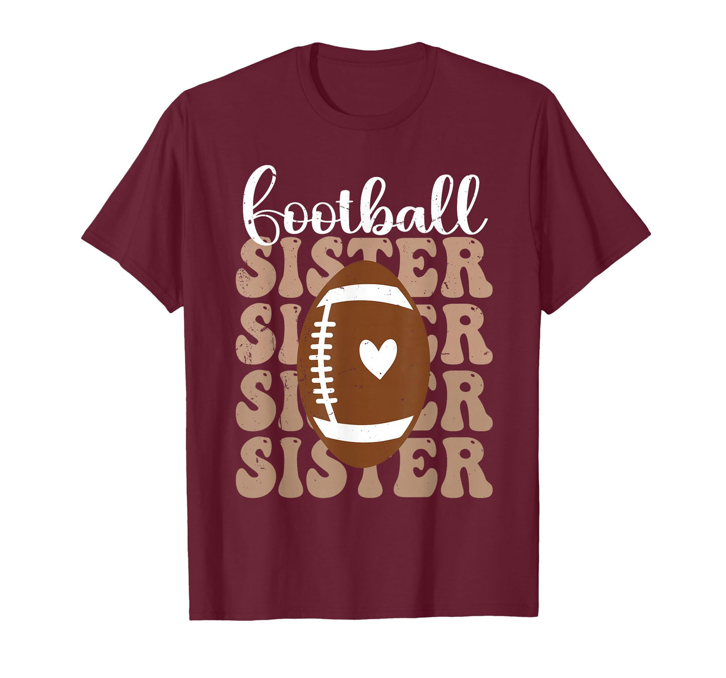 Football Sister Vintage Sport Lover Sister Mothers Day T-Shirt