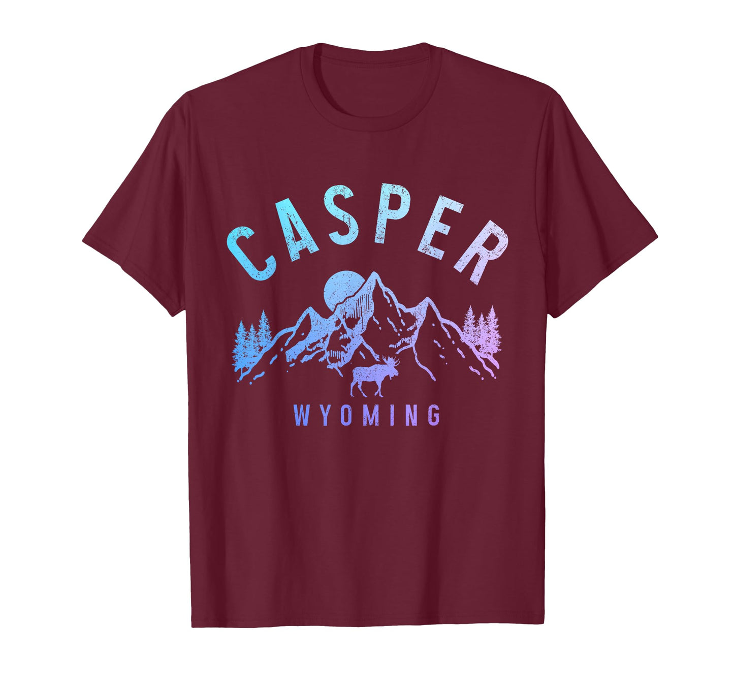 Casper Wyoming Vintage Mountains Moose Nature Lover T-Shirt