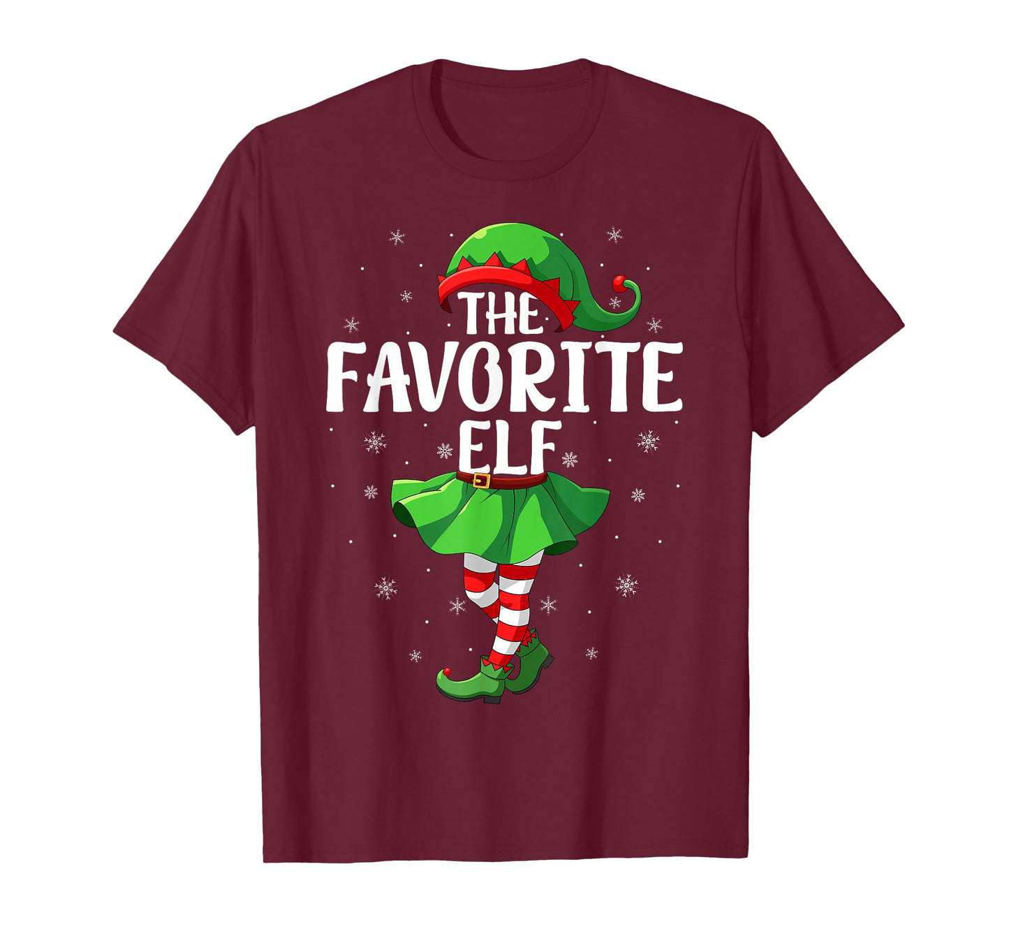 Favorite Elf Christmas Girls Women Elf Squad Xmas Family T-Shirt