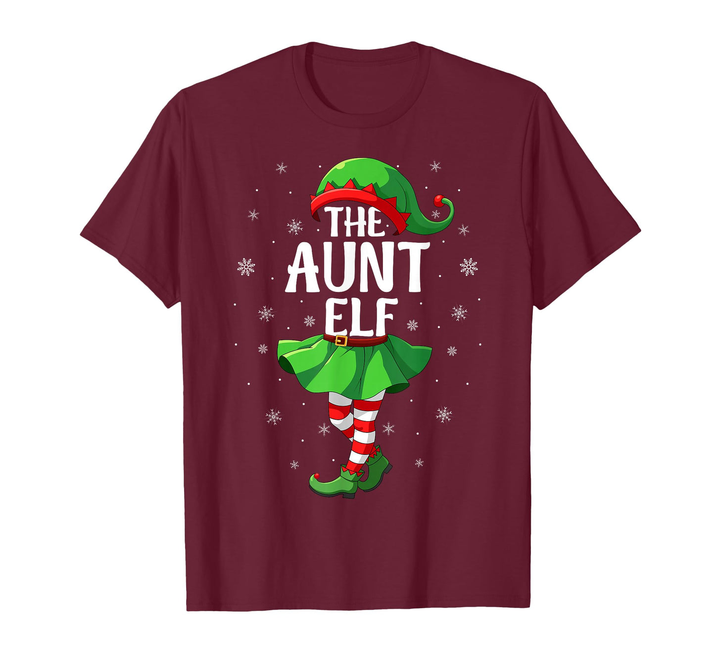 Aunt Elf Christmas Girls Women Elf Squad Xmas Family T-Shirt