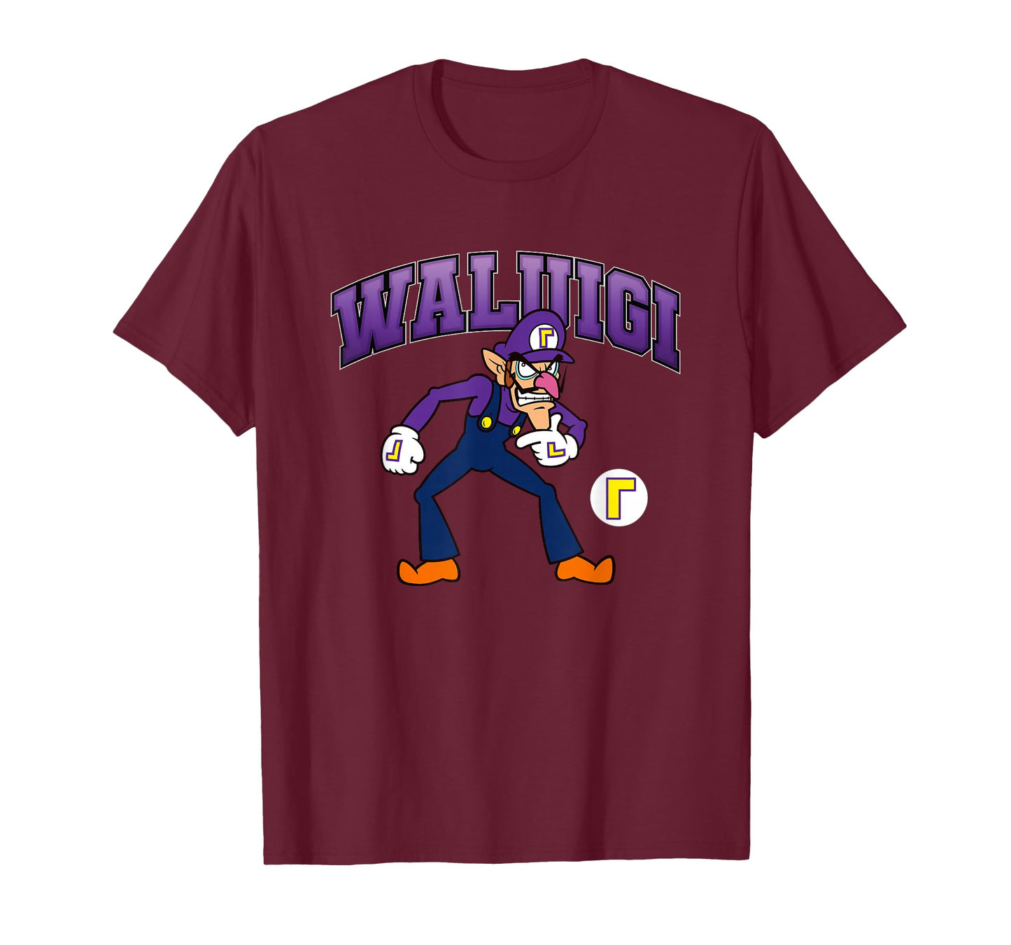 Super Mario Bros Waluigi Big Character Portrait T-Shirt
