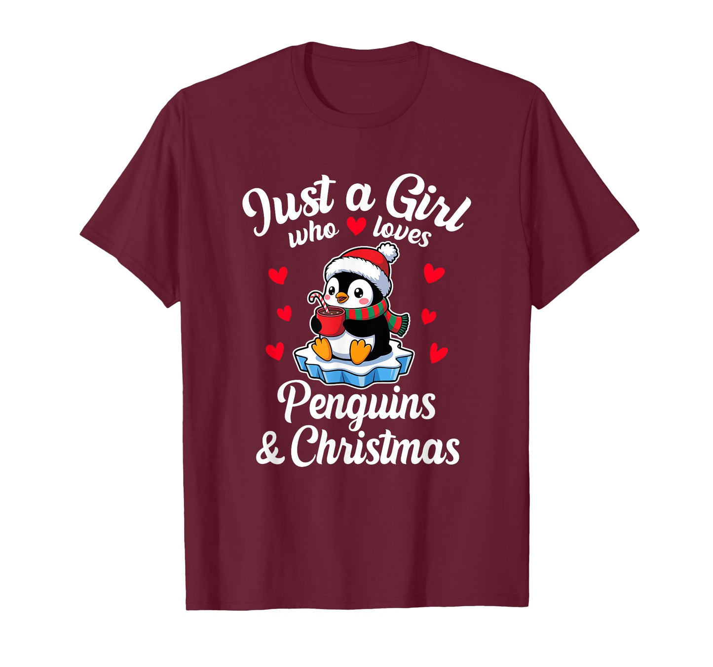 Just a Girl Who Loves Penguins and Christmas T-Shirt