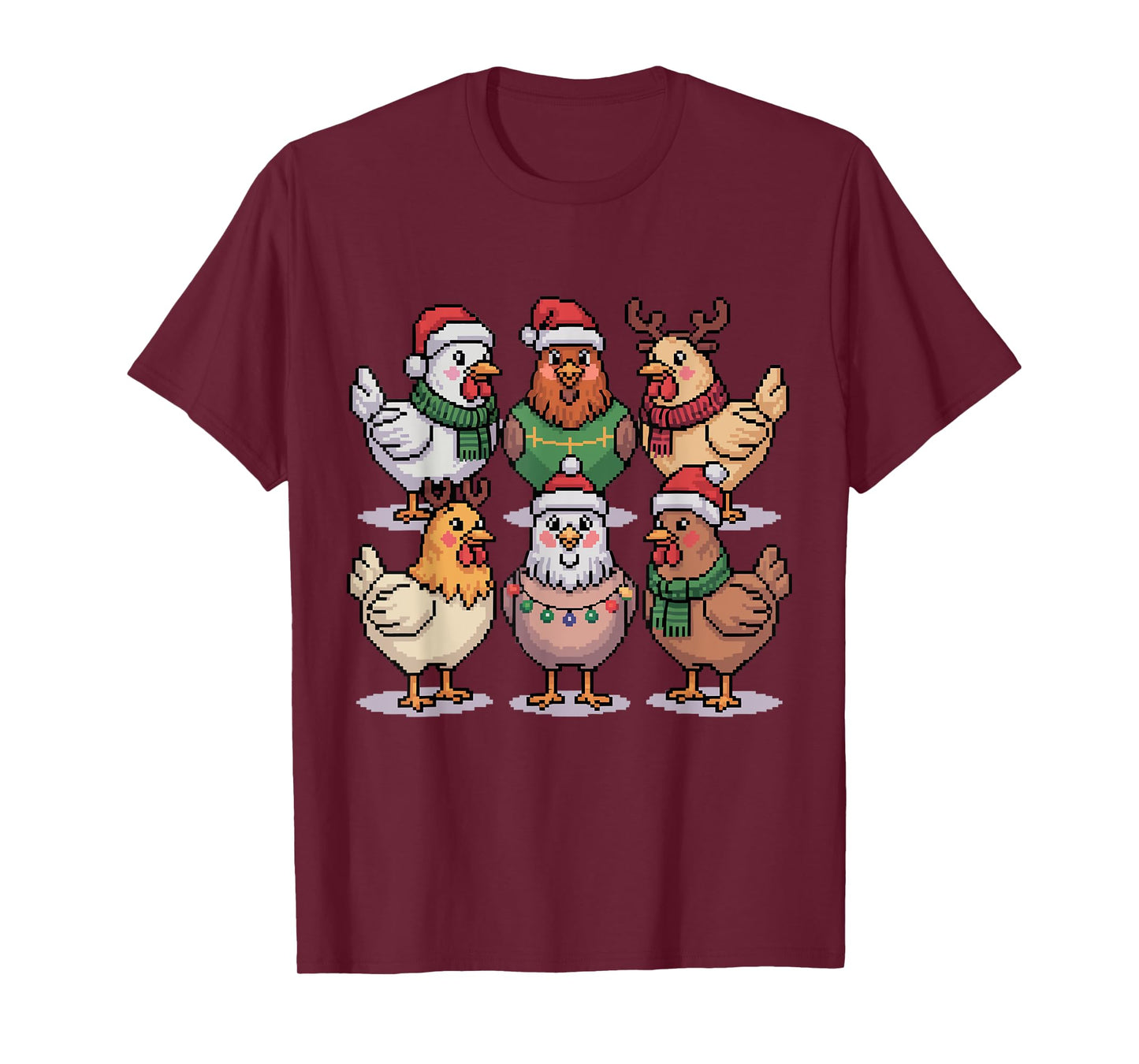 Christmas Lights Chicken Santa Funny Xmas Tree for Men Women T-Shirt
