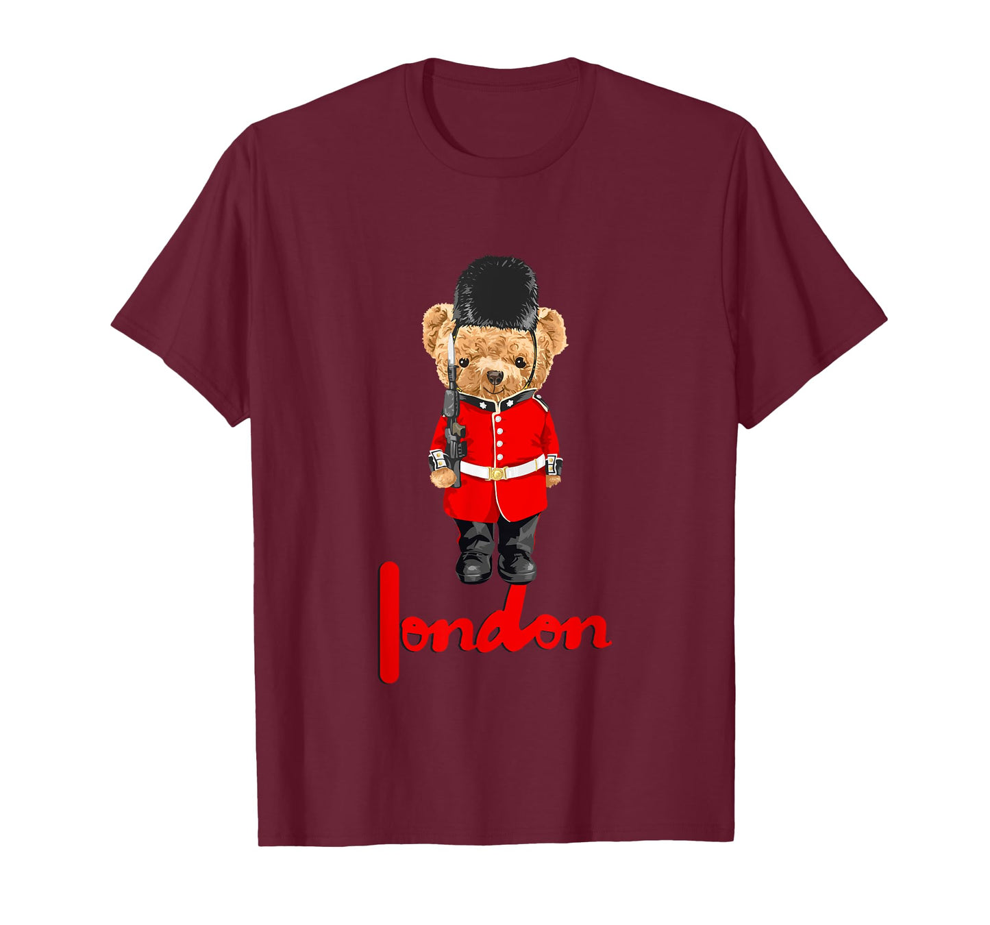 Cool London Teddy Bear Illustration Novelty Graphic Designs T-Shirt