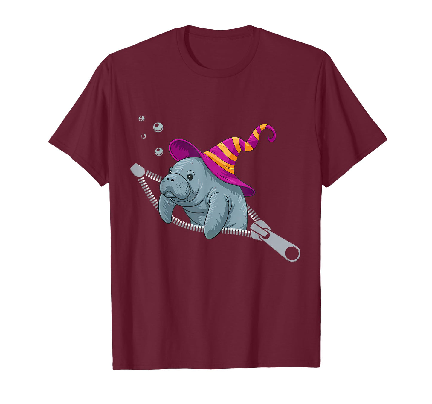 Manatee Emerging from A Zipper Manatee Halloween Women T-Shirt