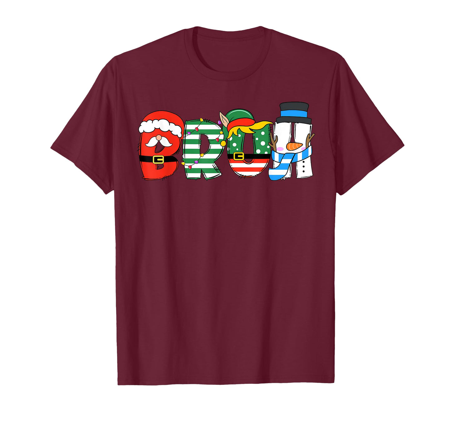 Bruh Santa Squad Merry Christmas Xmas Lights Family Holiday T-Shirt