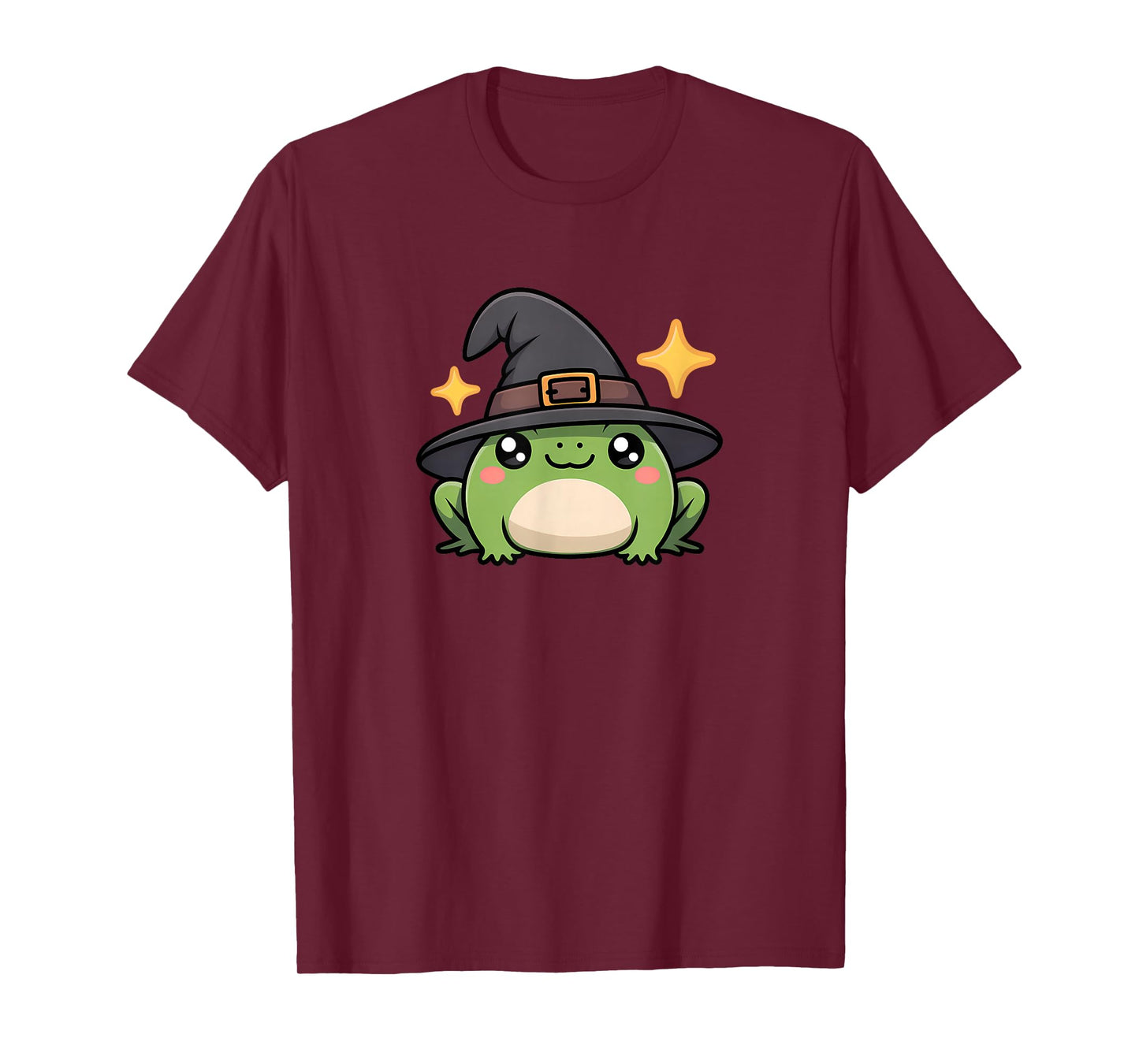 Frog Wearing Witch Hat Cute Animal Funny Haloween T-Shirt