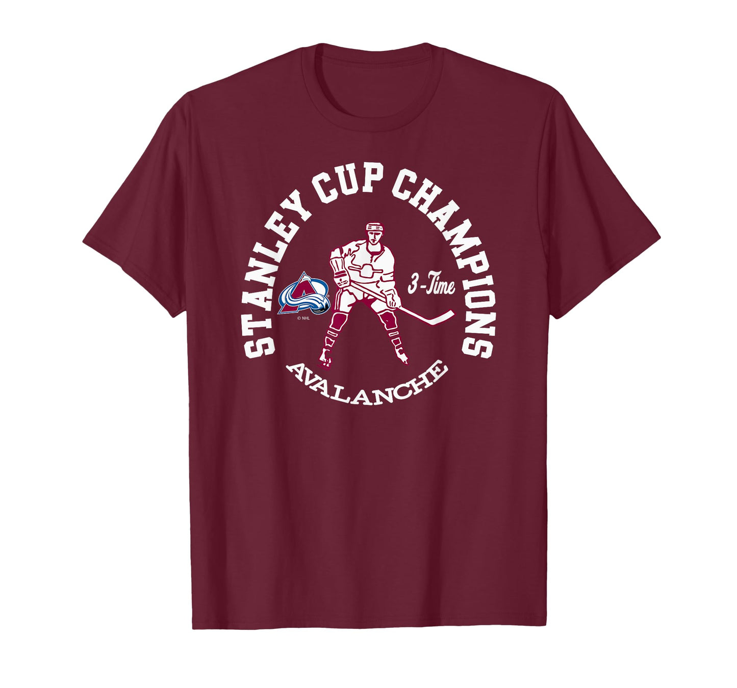 Colorado Avalanche Stanley Cup Champions 3-Time Navy T-Shirt
