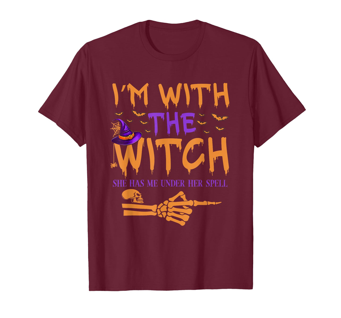 I'm with The Witch Funny Halloween Couple Costume Party T-Shirt