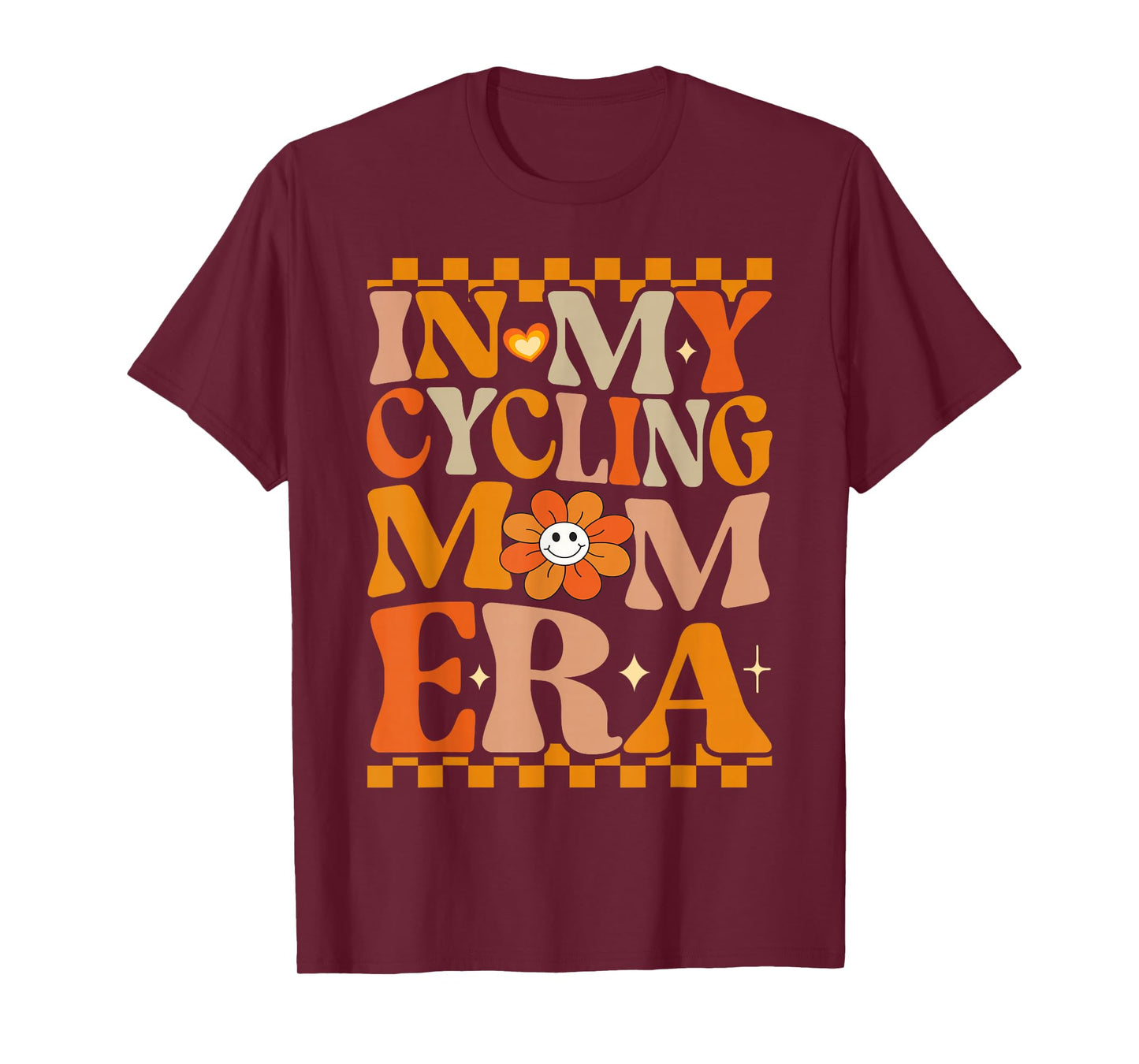 In My Cycling Mom Era | Retro Groovy Hippie Cycling T-Shirt