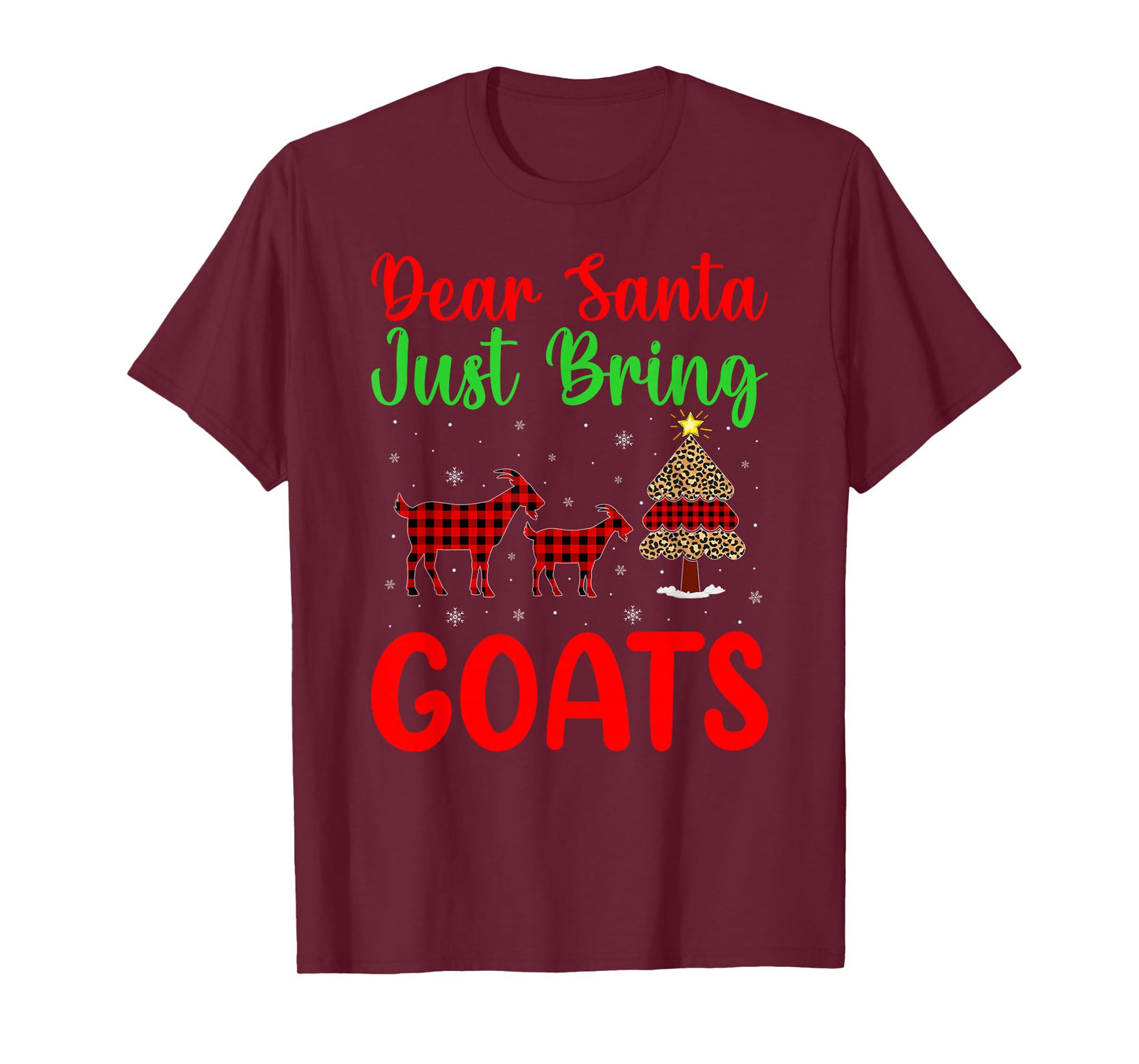 Dear Santa Just Bring Goats Funny Goat Christmas Family T-Shirt