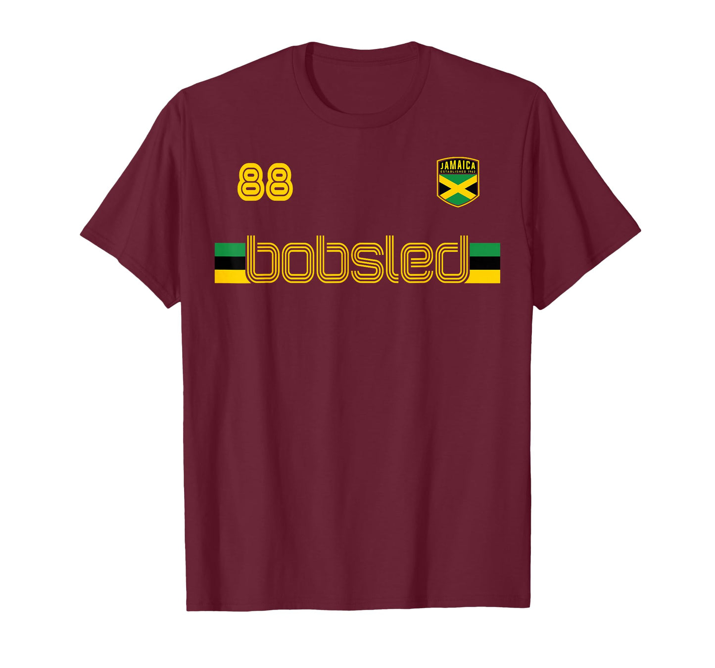JAMAICA BOBSLED Team Vintage Jamaican Flag Clothing T-Shirt