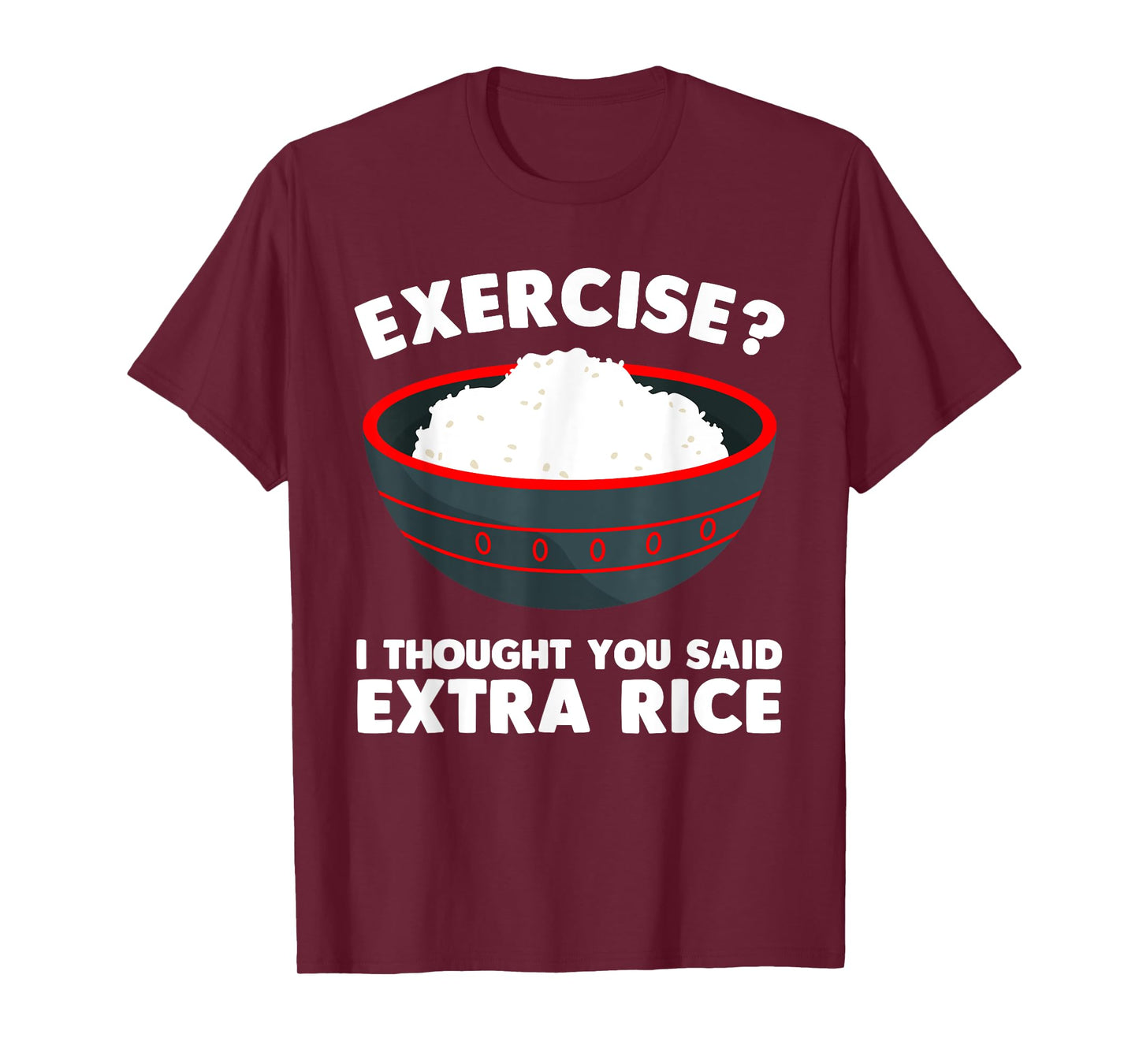Cute Rice Art Men Women Gym Extra Rice Asian Food Vegan T-Shirt