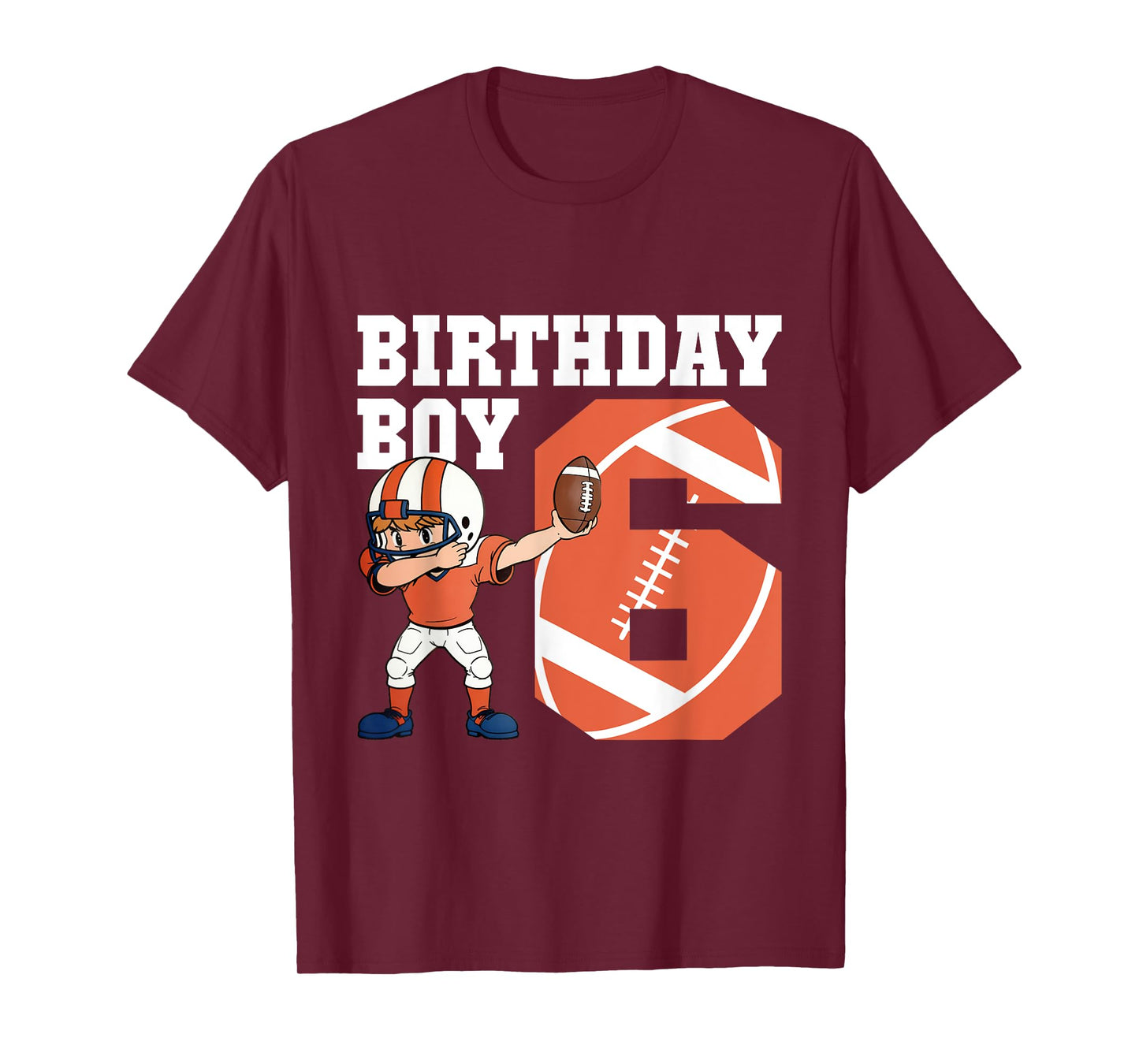 6th Birthday Boy Football Player Dabbing 6 Years Old Kids T-Shirt