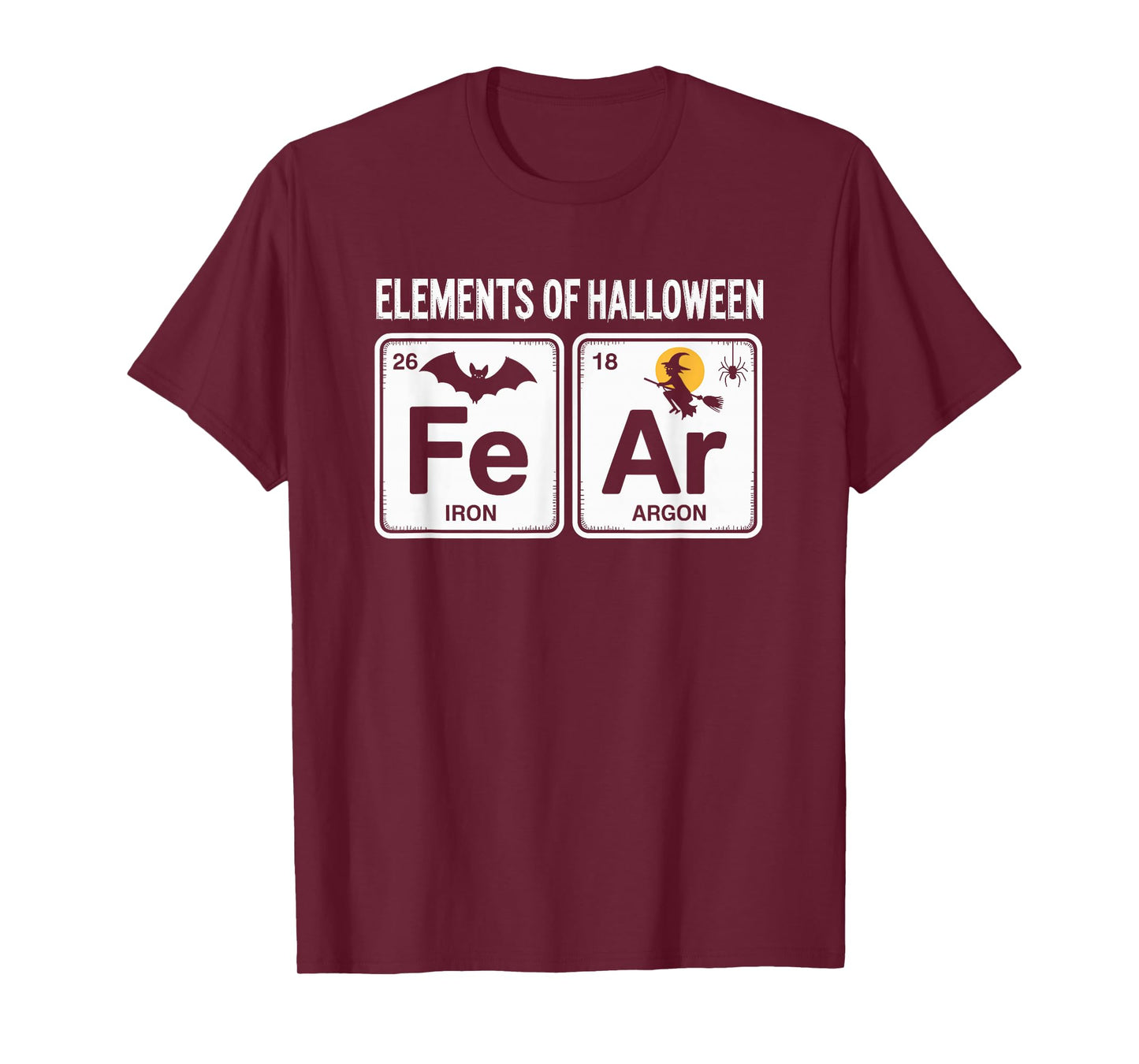 Science Halloween Periodic Table Elements of Halloween Fear T-Shirt