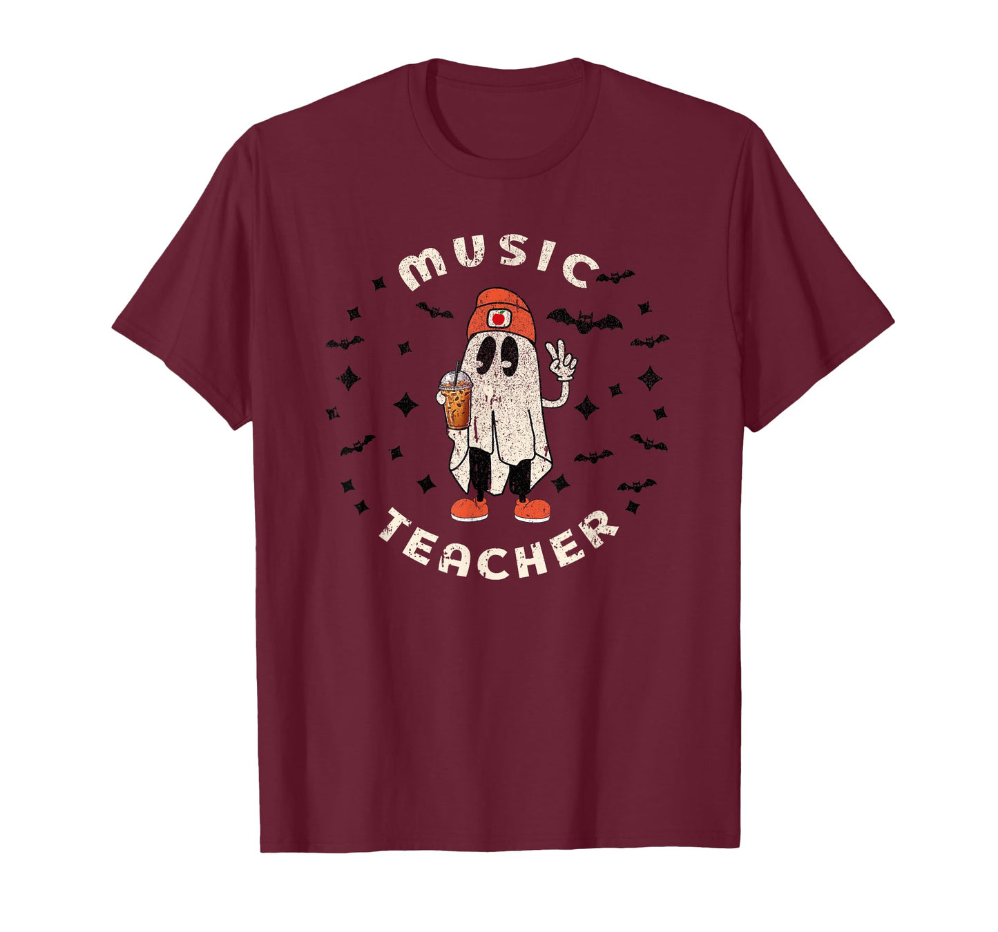 Music Teacher Halloween Piano Educator Women Men Funny Fall T-Shirt