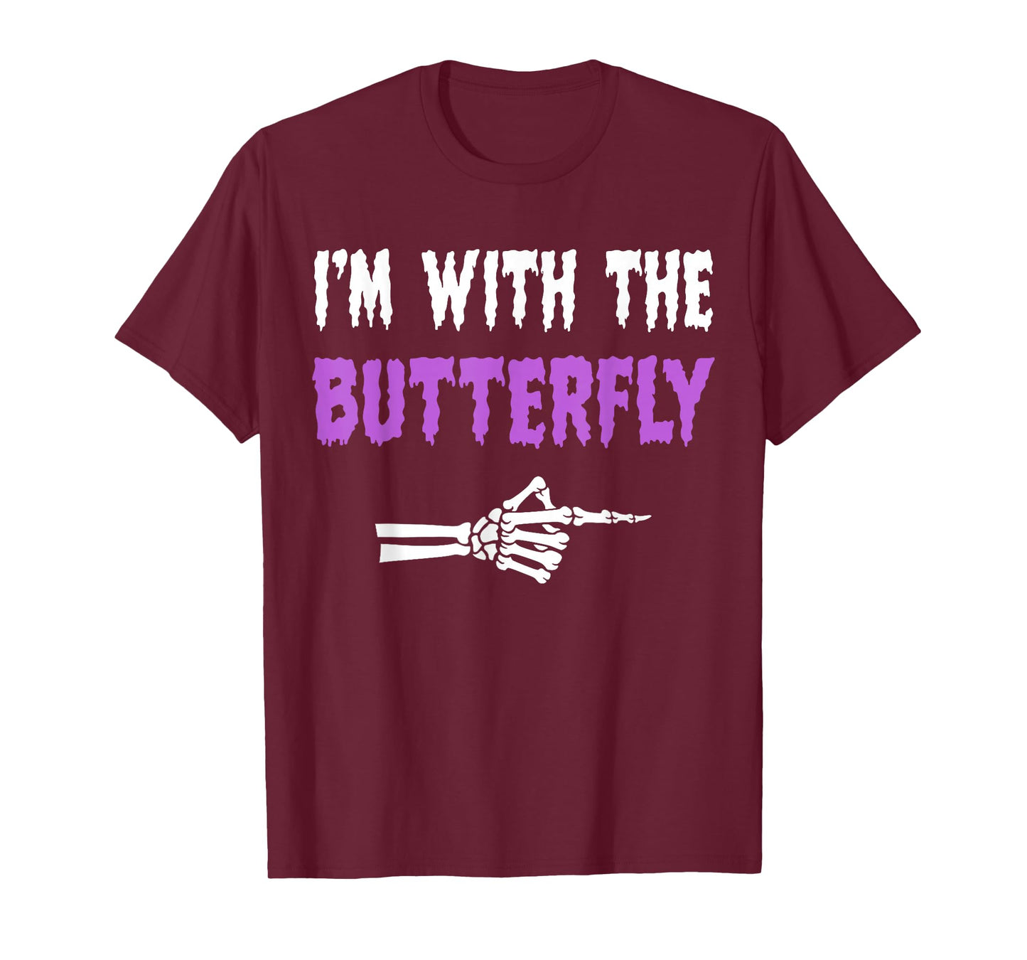 I'm With Butterfly Party Matching Couples Halloween Costume T-Shirt