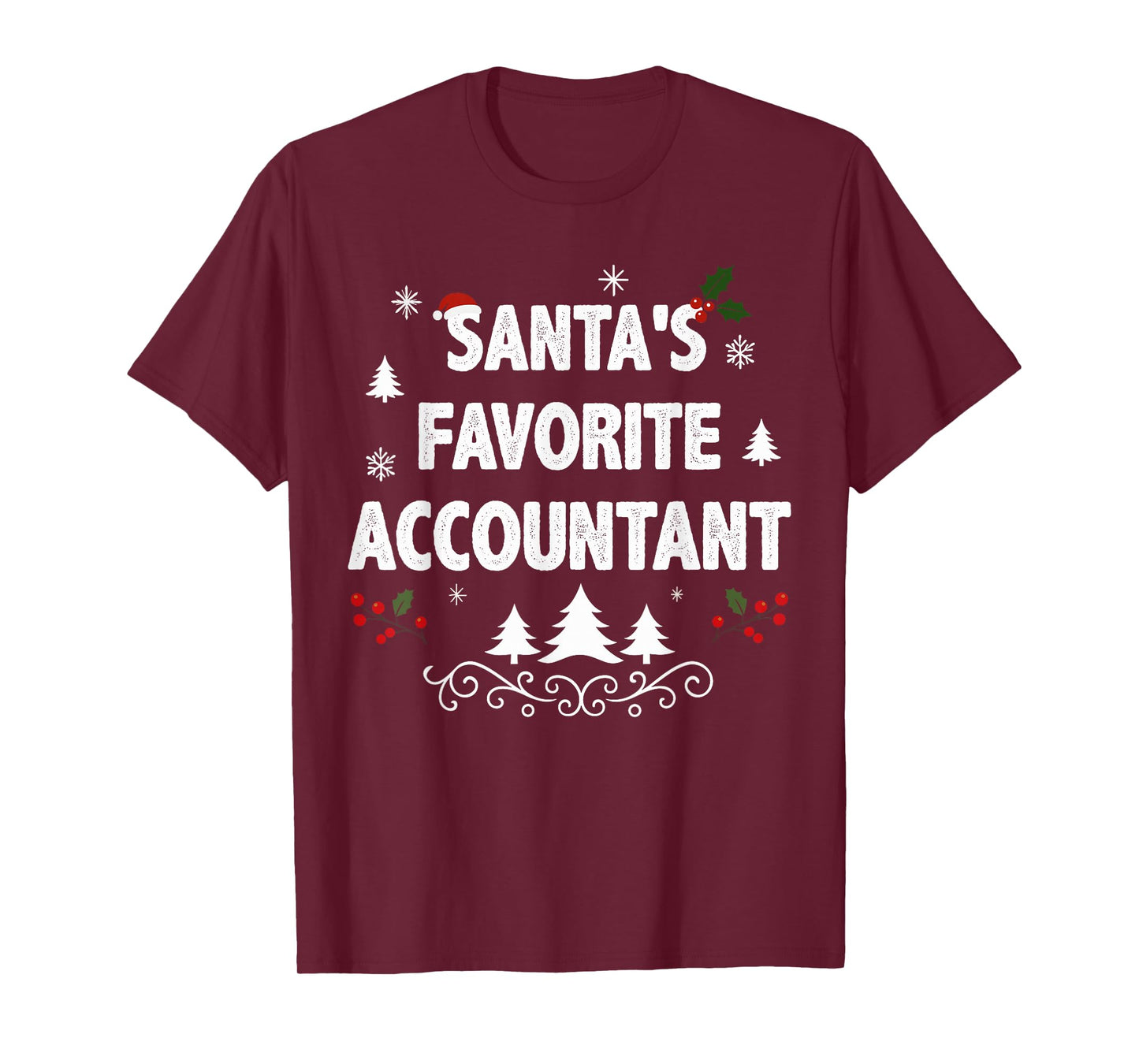Santa's Favorite Accountant Funny Holiday Christmas Pajamas T-Shirt