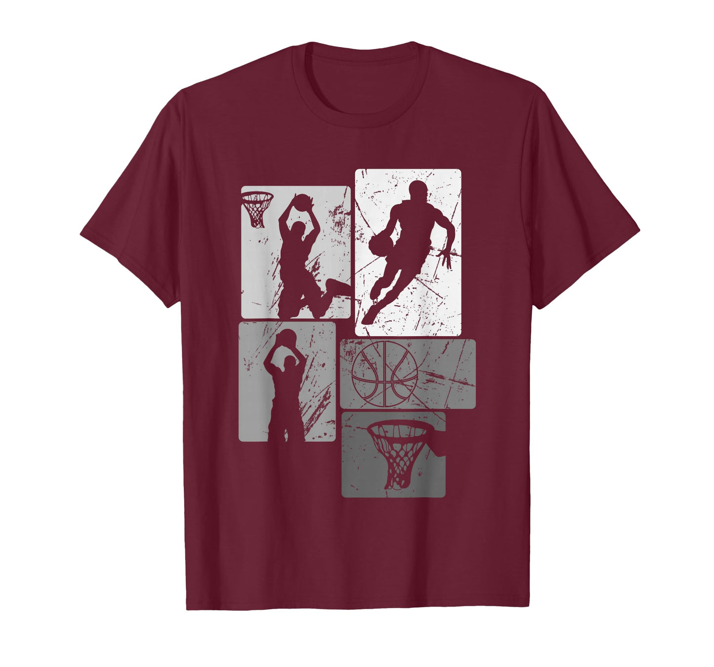Retro Style Basketball Playing Kids Boys 10-12 12-14 Gifts T-Shirt