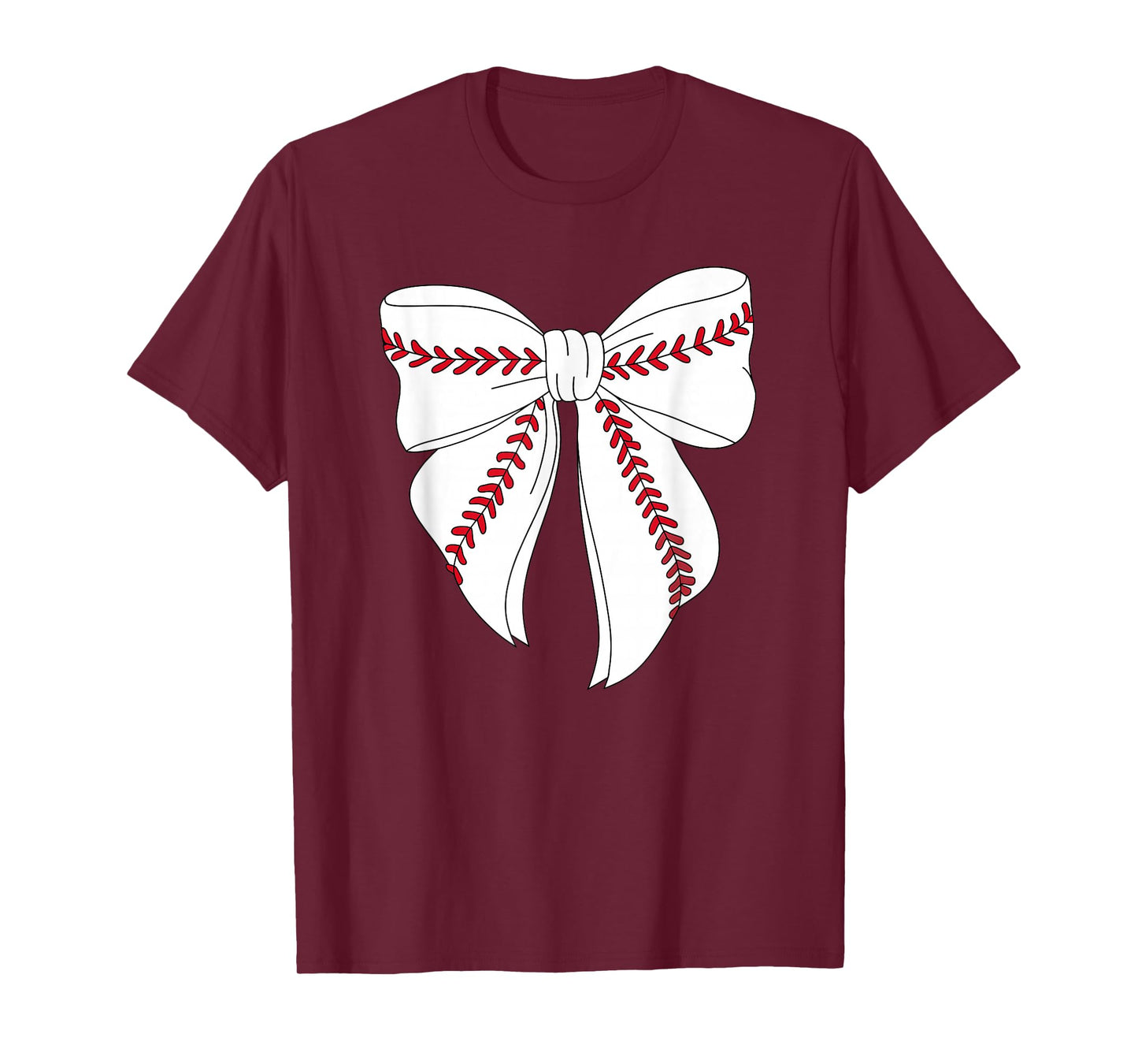 Cute Baseball Coquette Bow For Women Girls Baseball Mom Mama T-Shirt