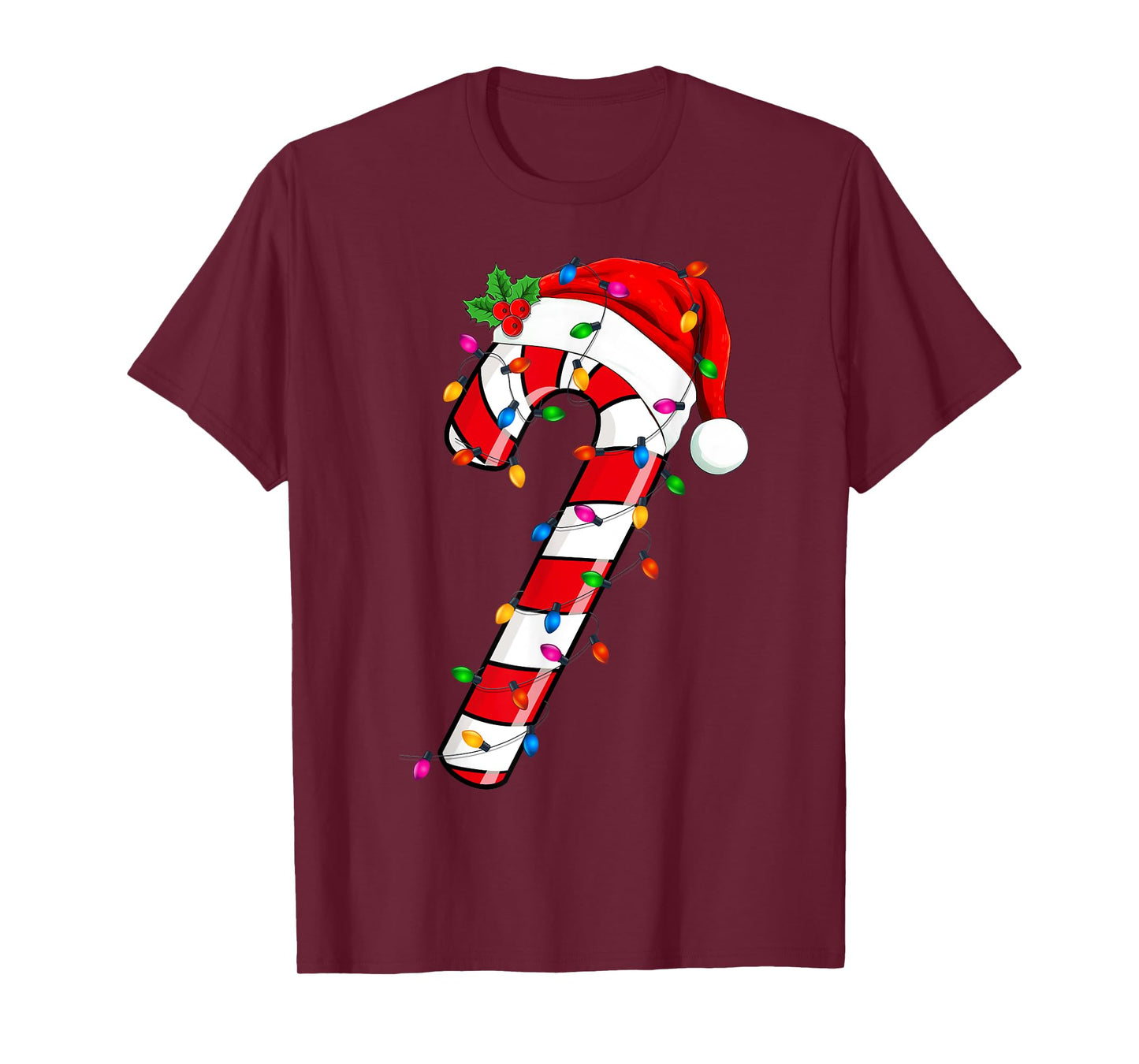 Christmas Candy Cane Santa Xmas Kids Toddler Youth Women Men T-Shirt