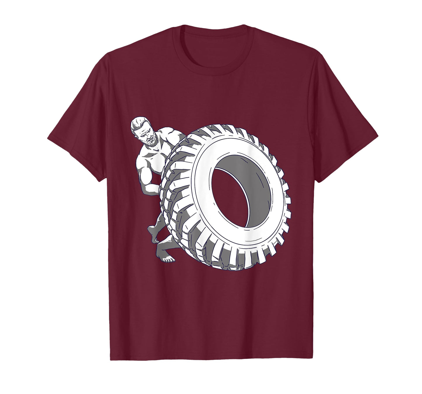 Man With Tyres For Strength Sports T-Shirt