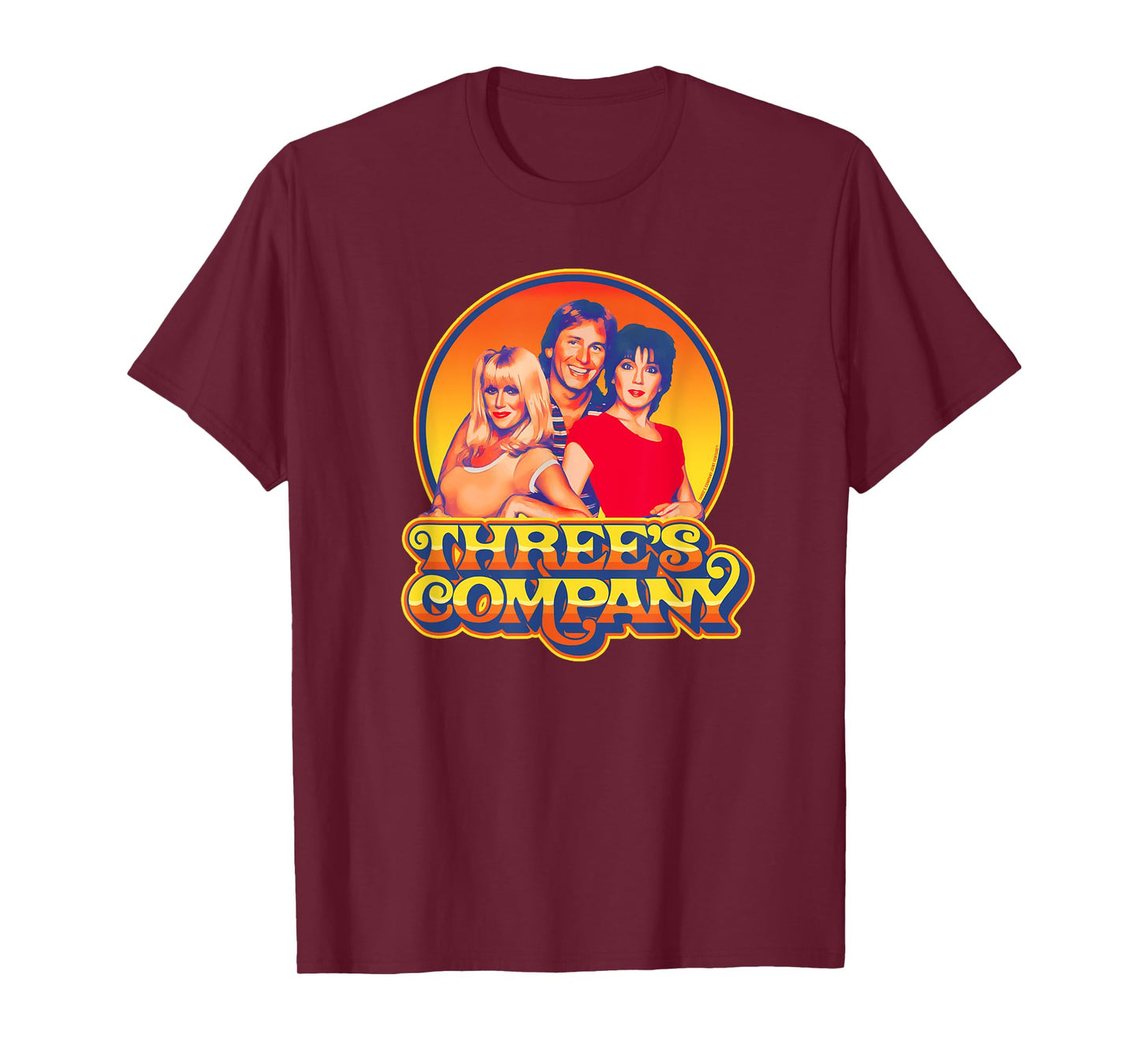 Three's Company 1980's Sunset Retro Jack Jan & Chrissy T-Shirt