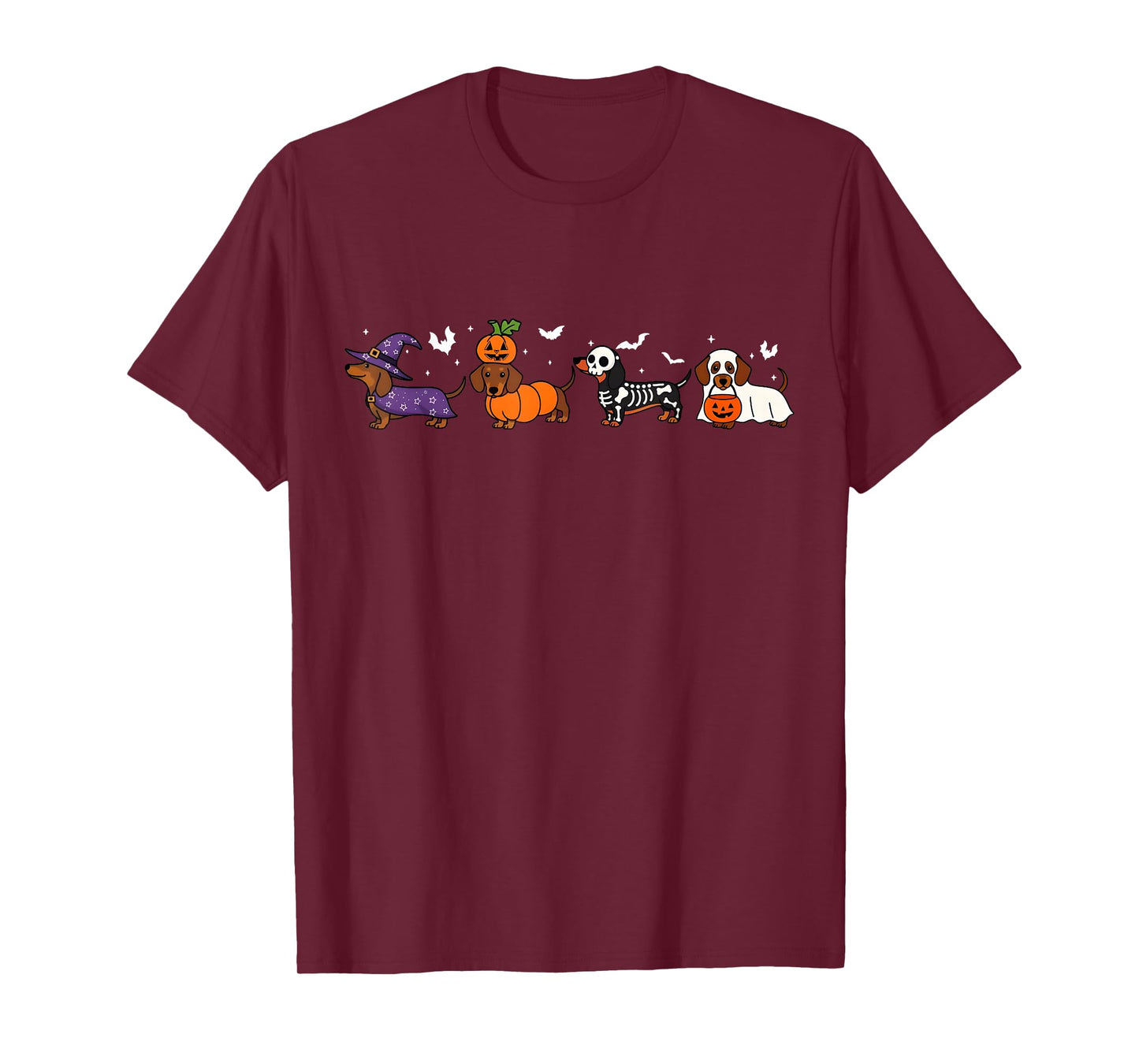 Weiner Dog Witch Happy Halloween Cute Halloween Dachshund T-Shirt
