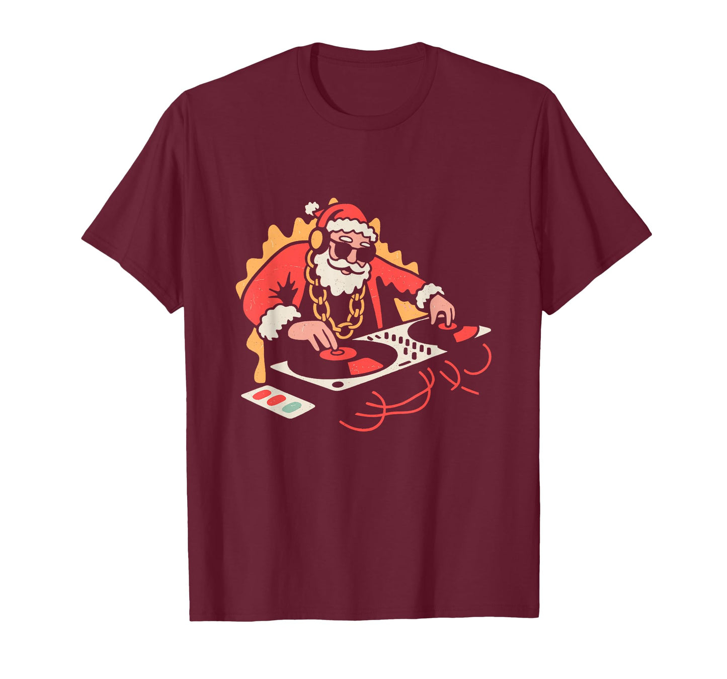 Funny Santa Claus DJ | Cool Christmas Music Party Graphic T-Shirt