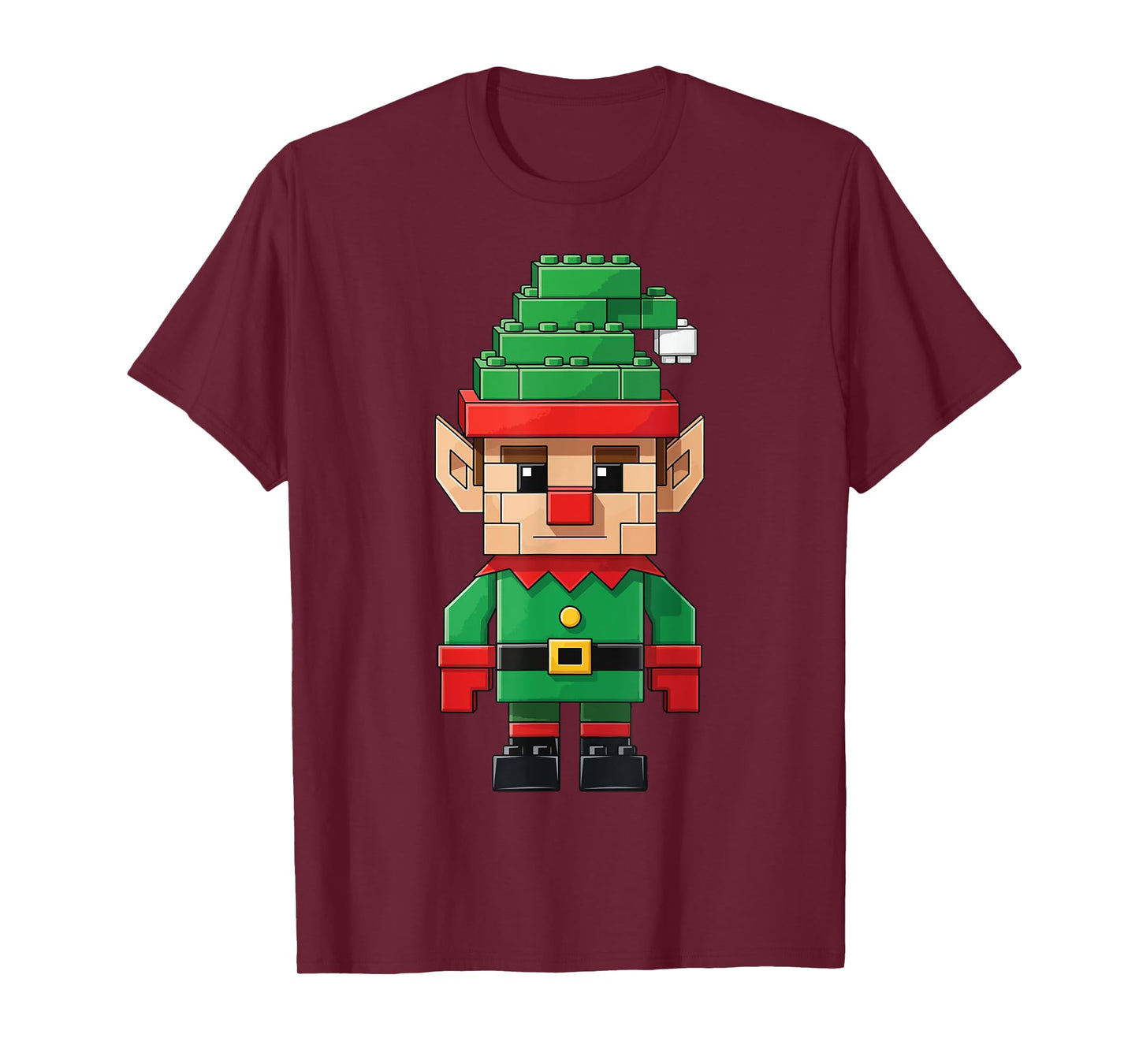 Block Building Builder Brick Master Builder Christmas Elf T-Shirt